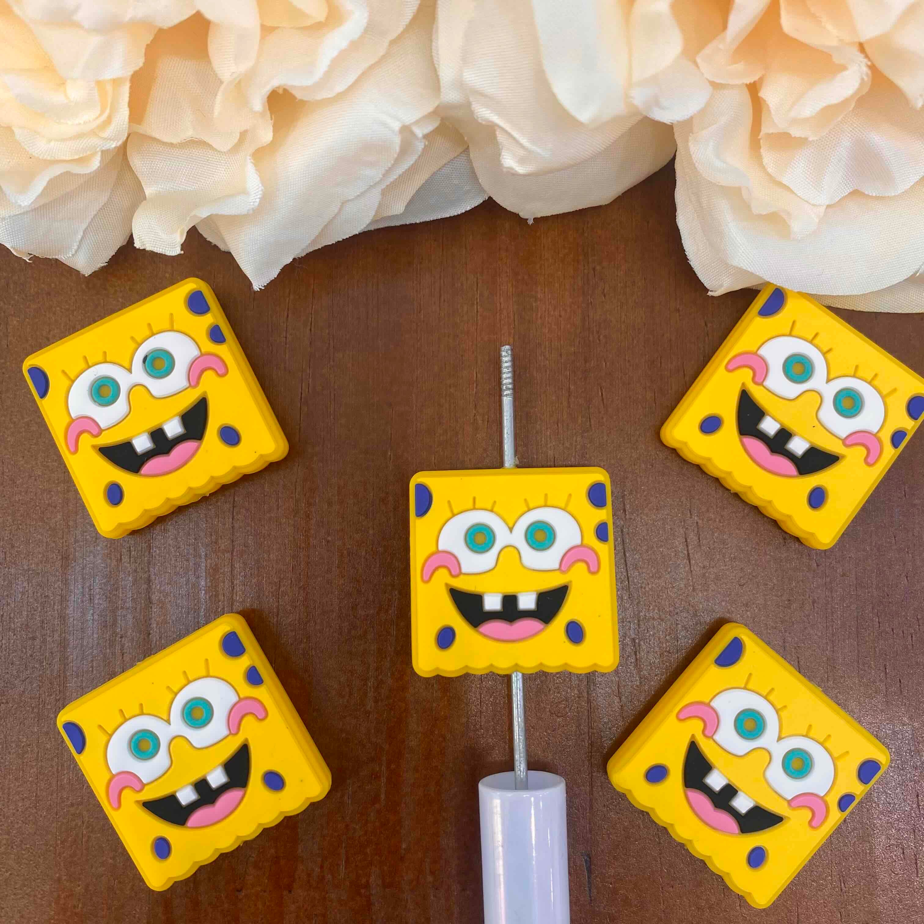 FS20426-SpongeBob Flat Silicone Focal Beads