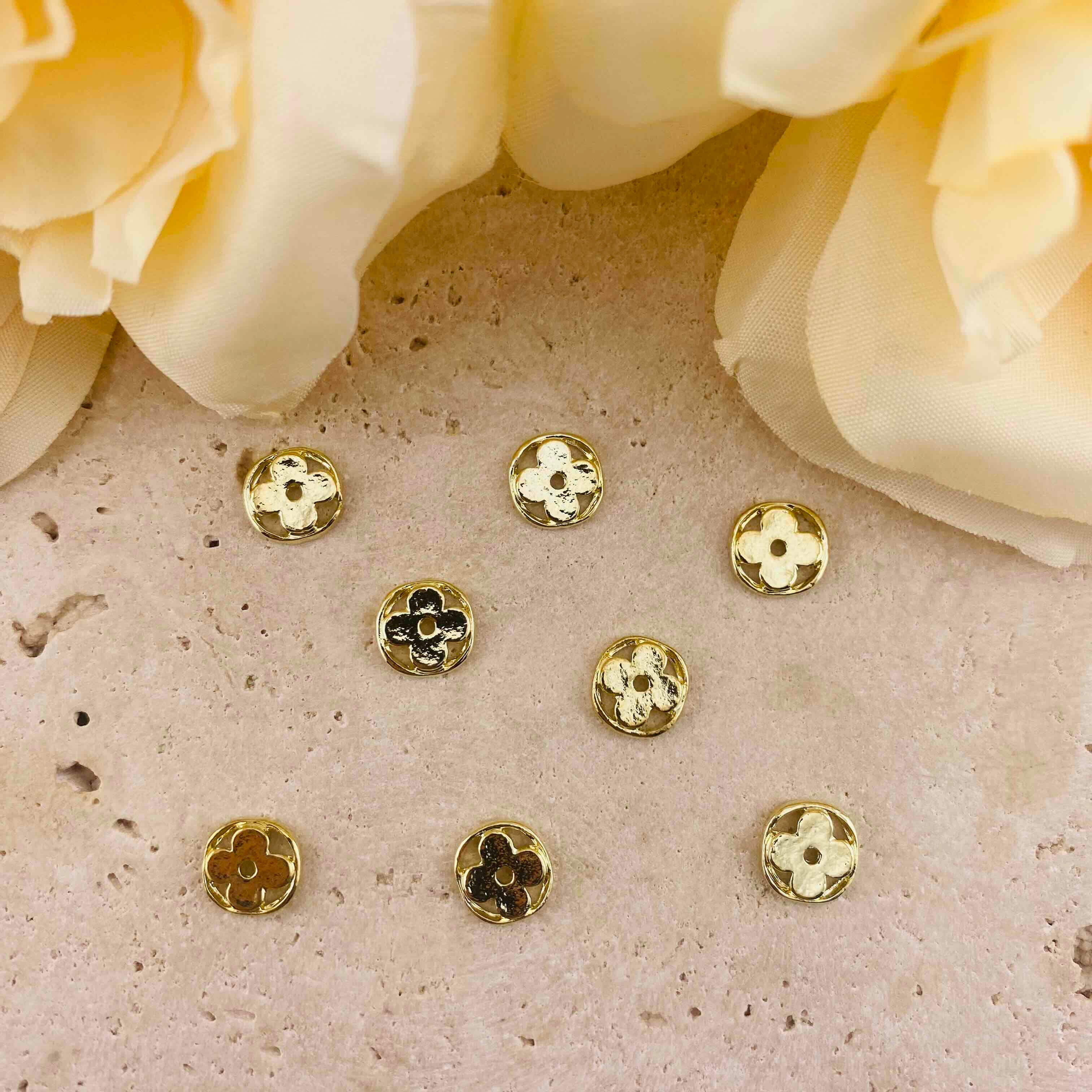 PP20070-About 8mm Four Leaf Clover Metal Nail Charms