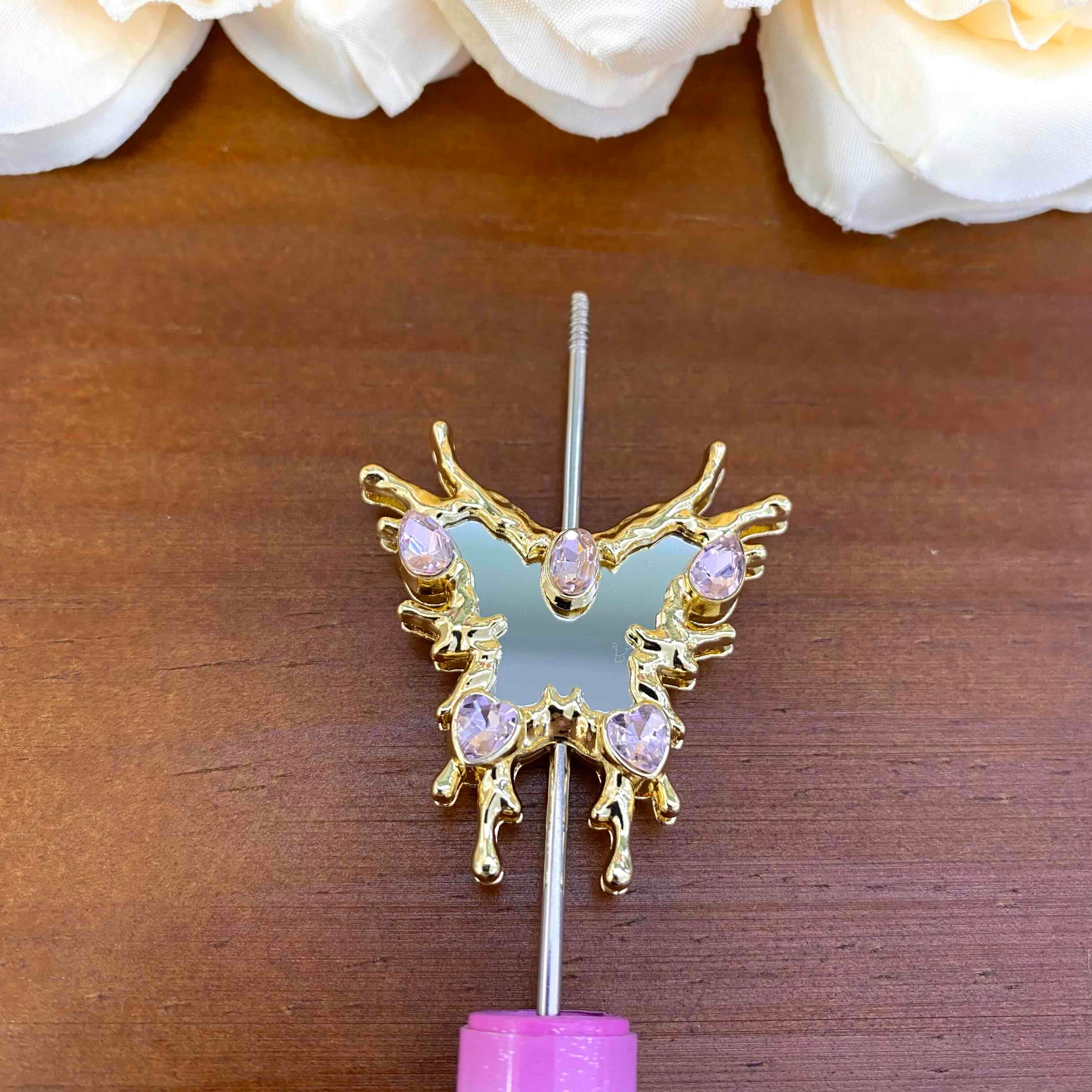 FS20634-Butterfly Mirror Metal Beads