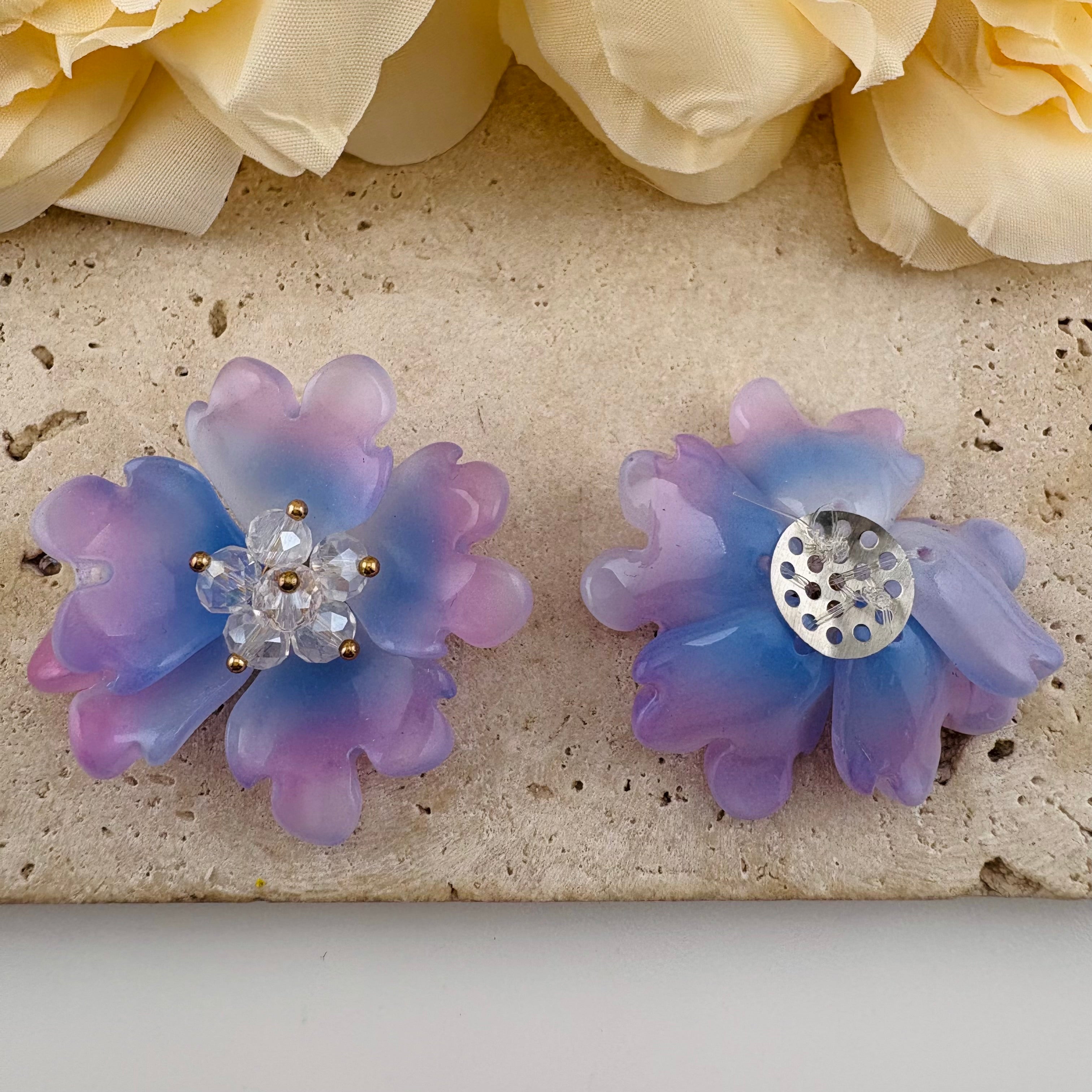 FS6928-About 36mm Glass Flower Patch For Making Fancy Beads