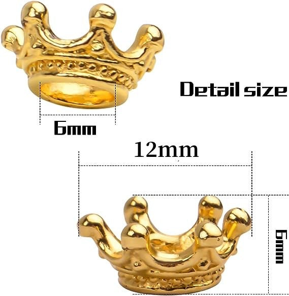 FS1638-12MM Bling Bling Sparkling Crown Spacers for Beads