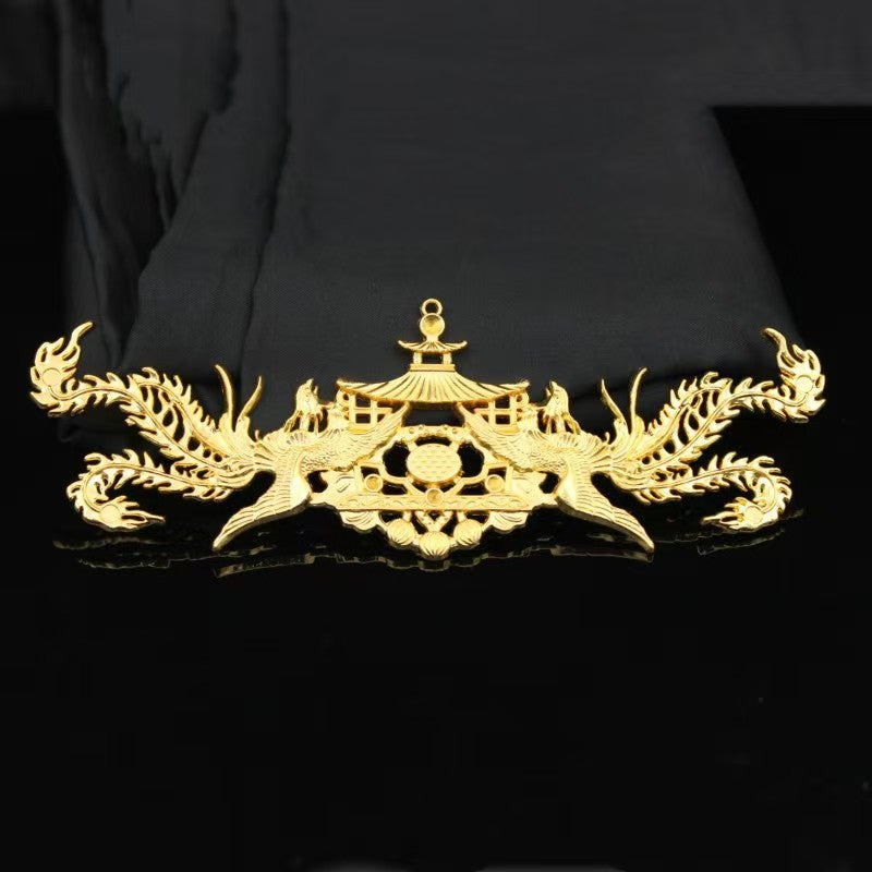 FS5299- 145*50mm Alloy Double Phoenix Hairpin
