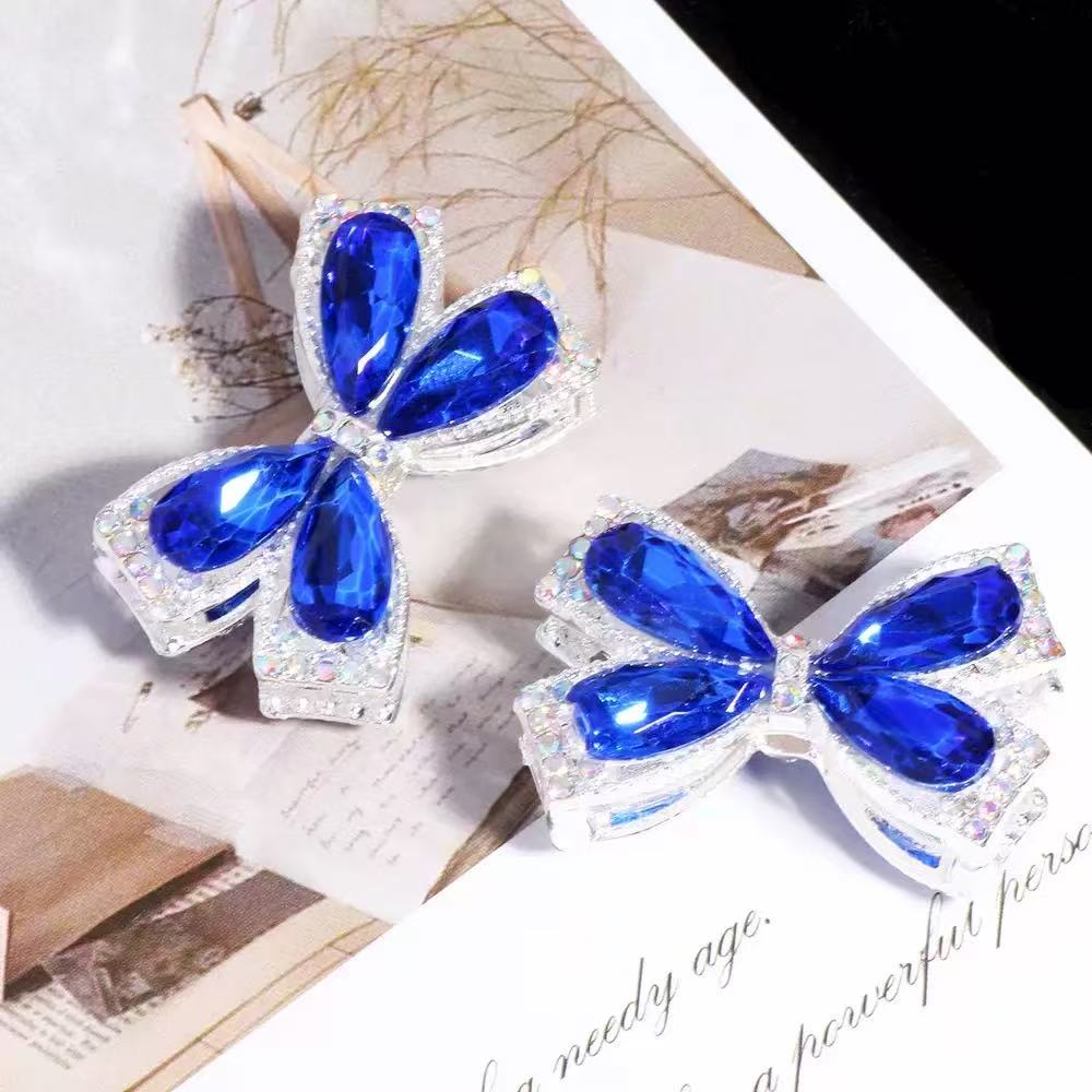 FS4850-About 27×34cm Crystal Glass Rhinestone Bow Metal Beads