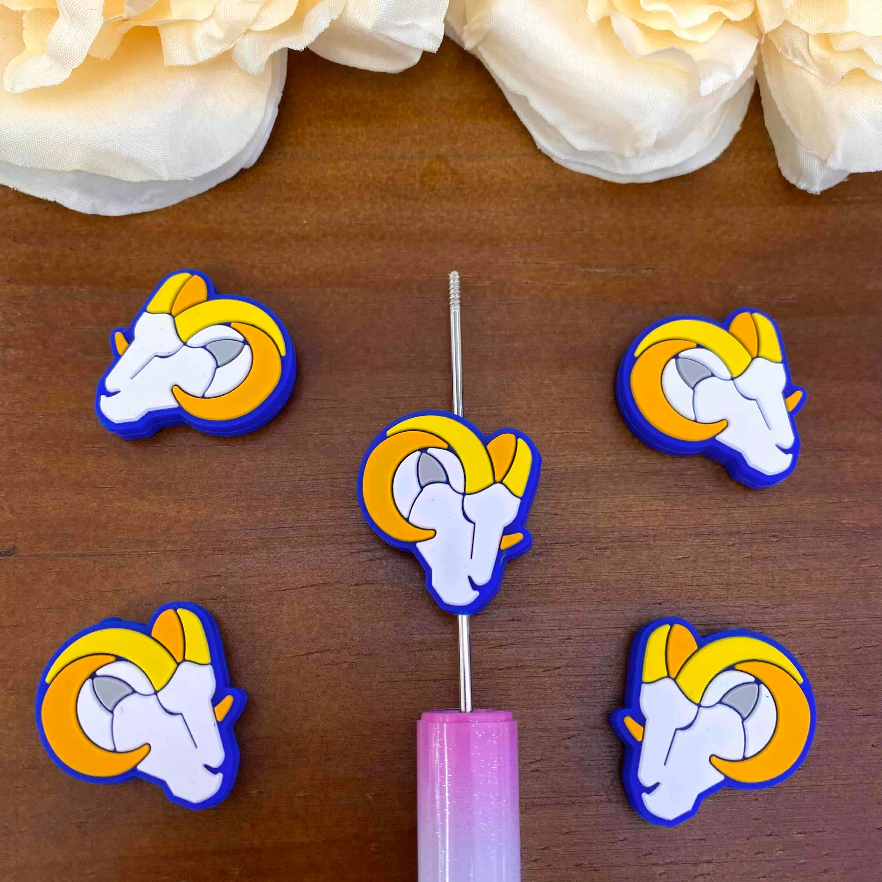 FS20605-Los Angeles Rams Flat Silicone Focal Beads