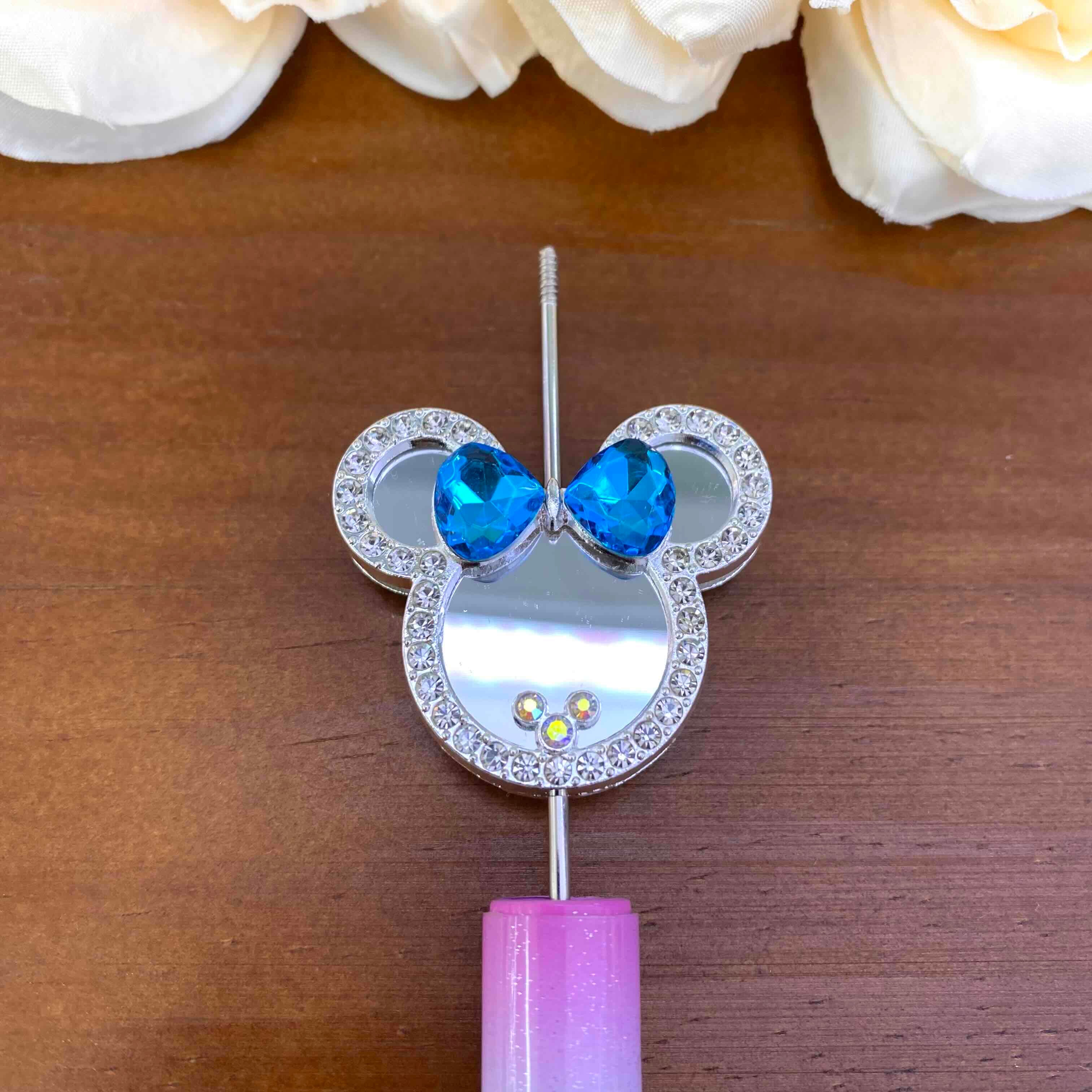 FS20638-Rhinestone Mickey Head Mirror Metal Beads