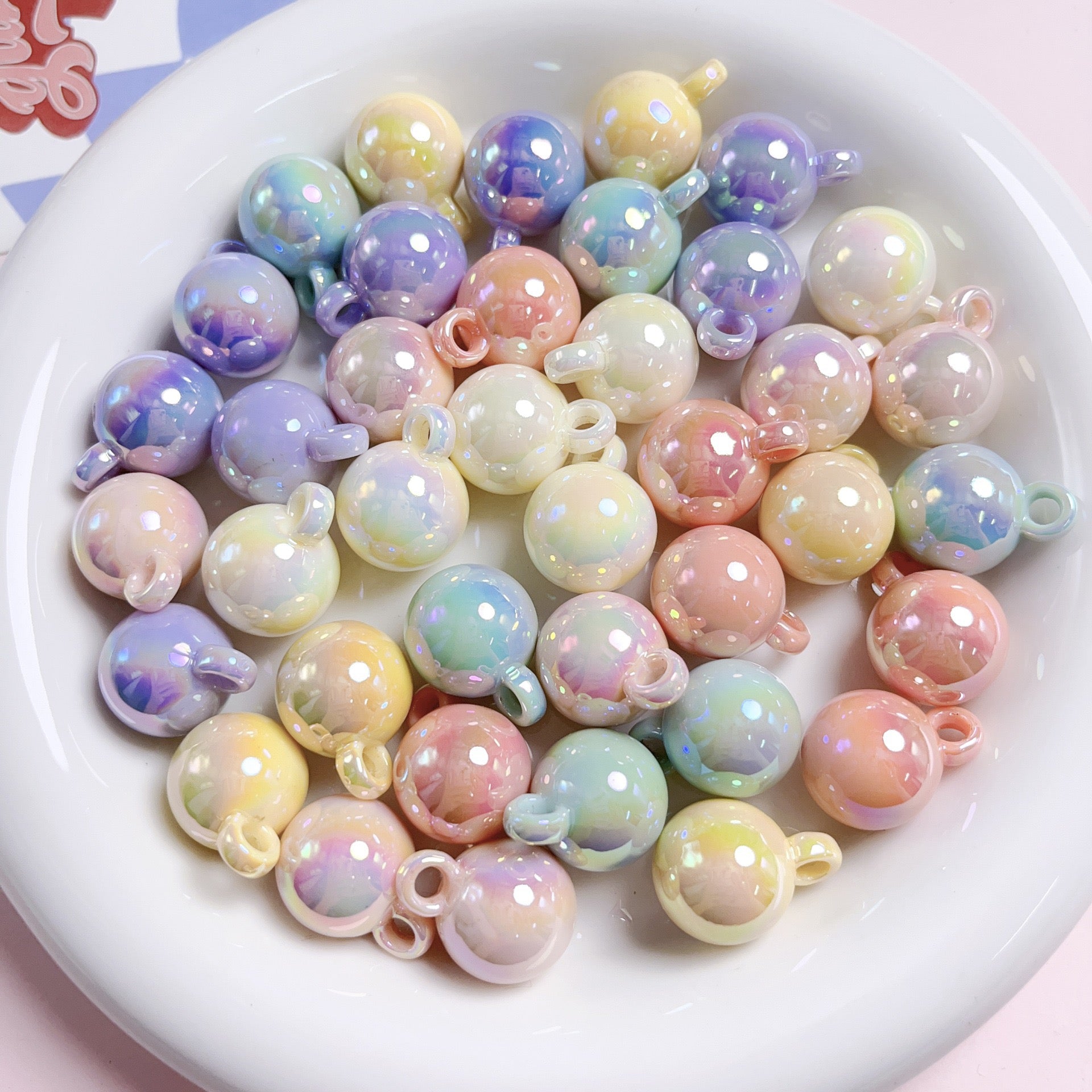 FS2383-16MM UV Solid Color Acrylic Beads For Making Car Hangers