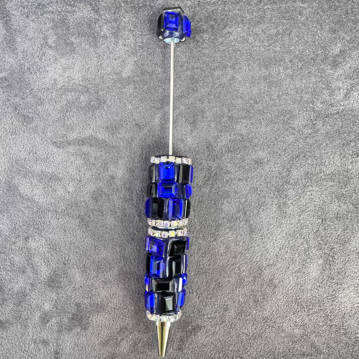 Beadable Pens with Multifaceted Square Crystal, Various Colors
