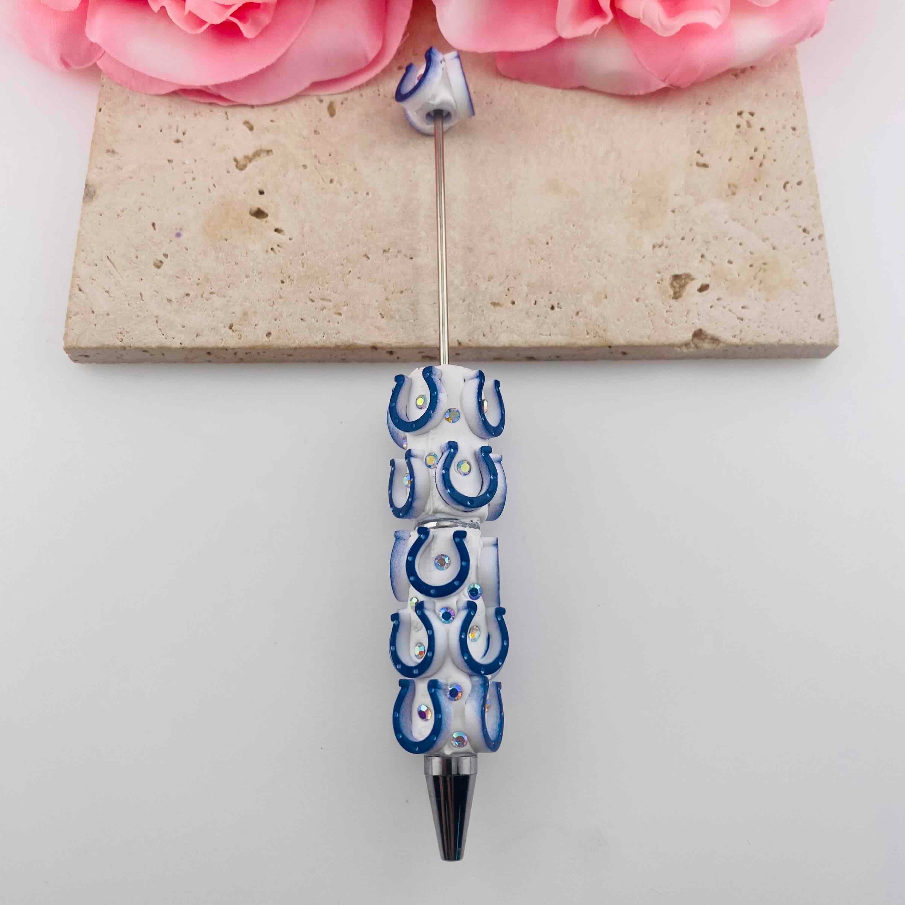 FS19818-Horseshoe Lucky Charm Clay Beaded Pens