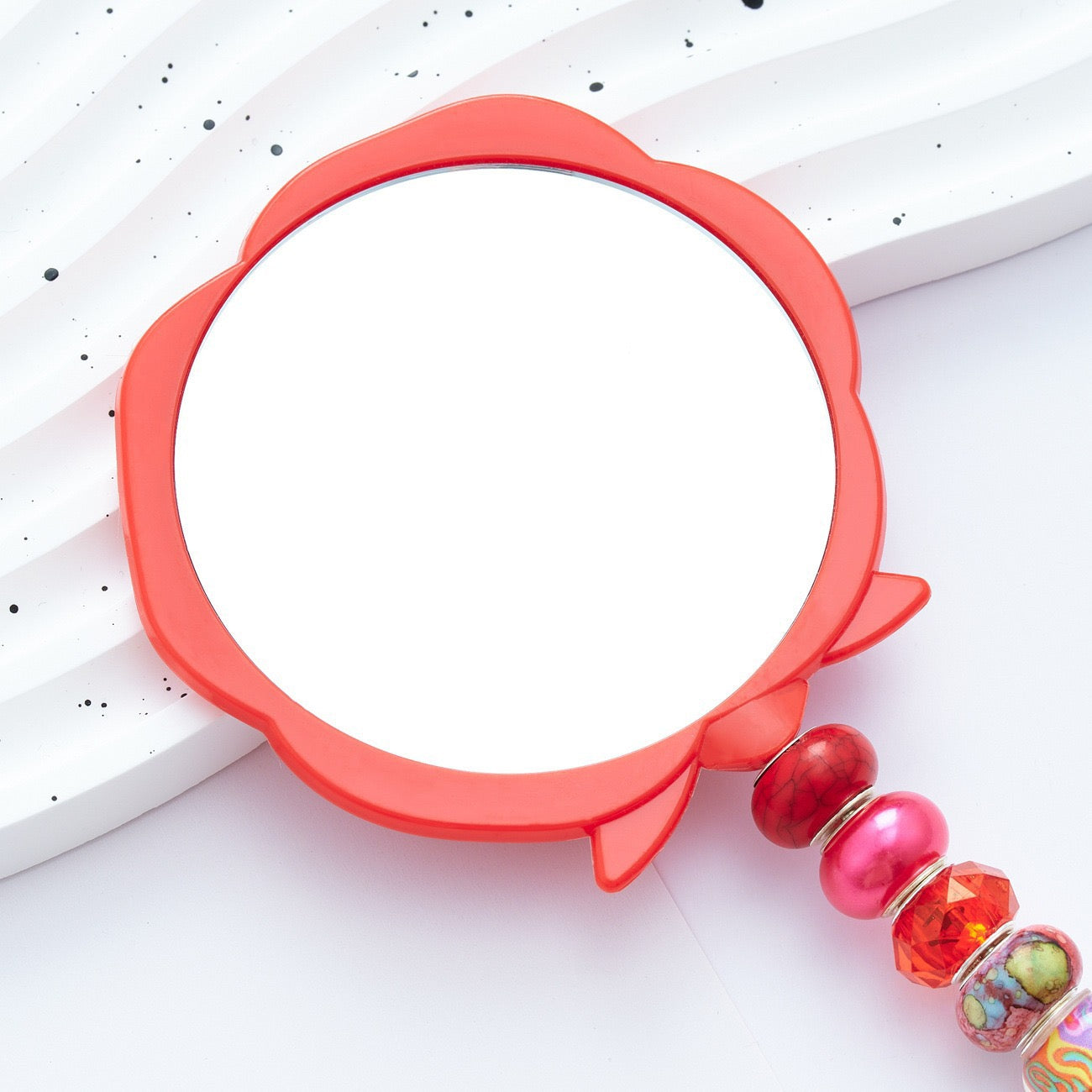 DIY Beadable Flower Shapes Beadable Mirror in Solid Color