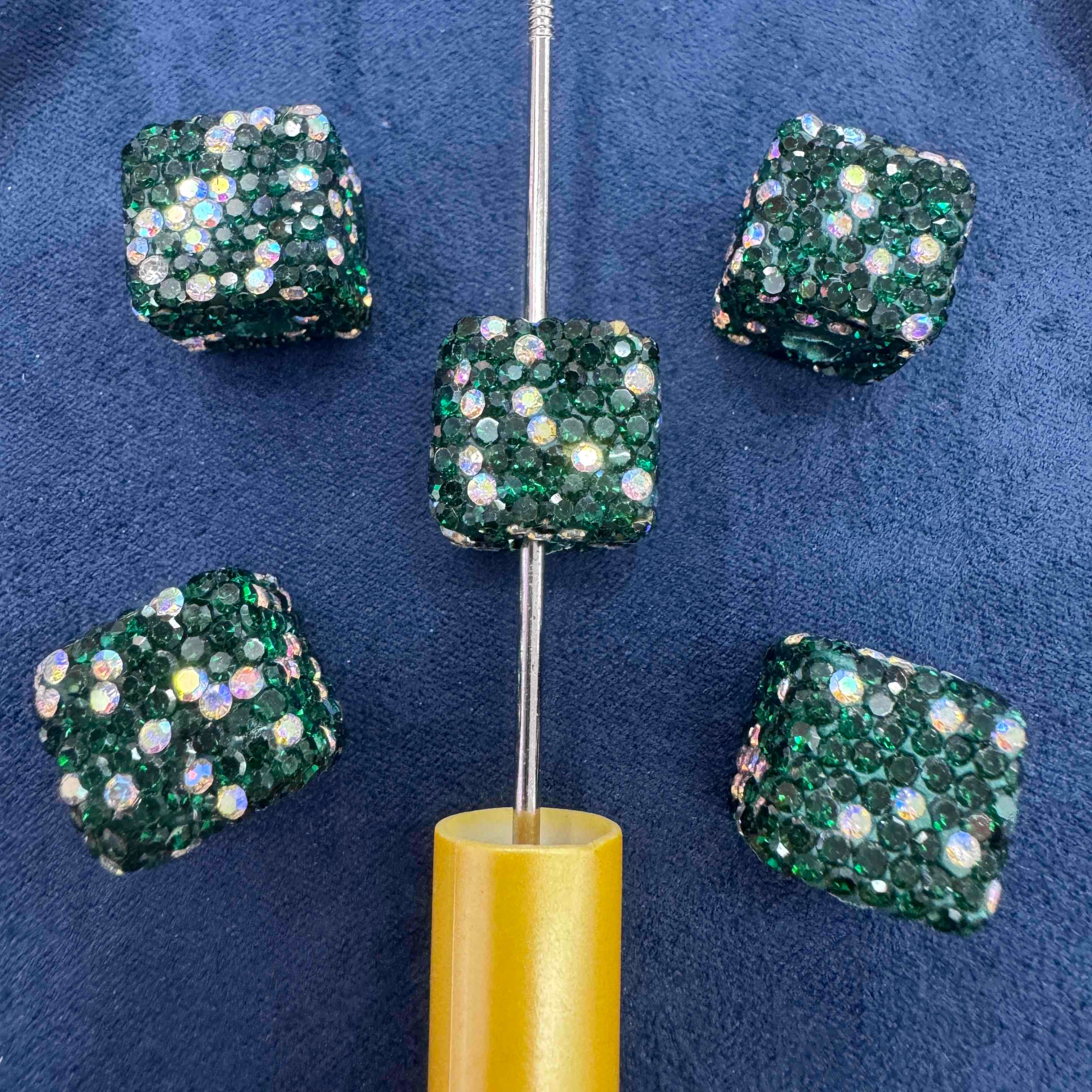 FS20232-16mm AB Color Rhinestone Clay Cube Beads