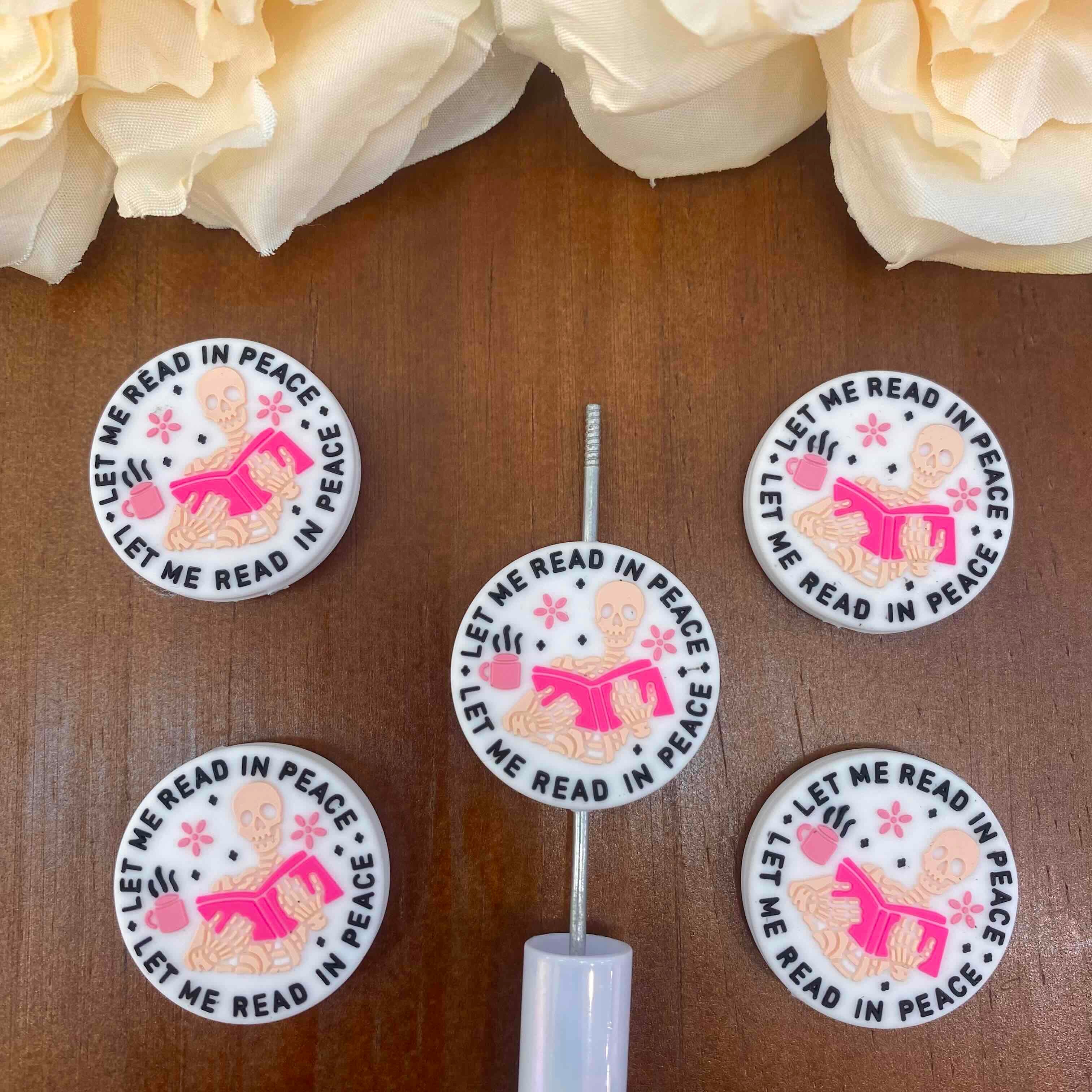 FS20415-Book Flat Silicone Round Focal Beads