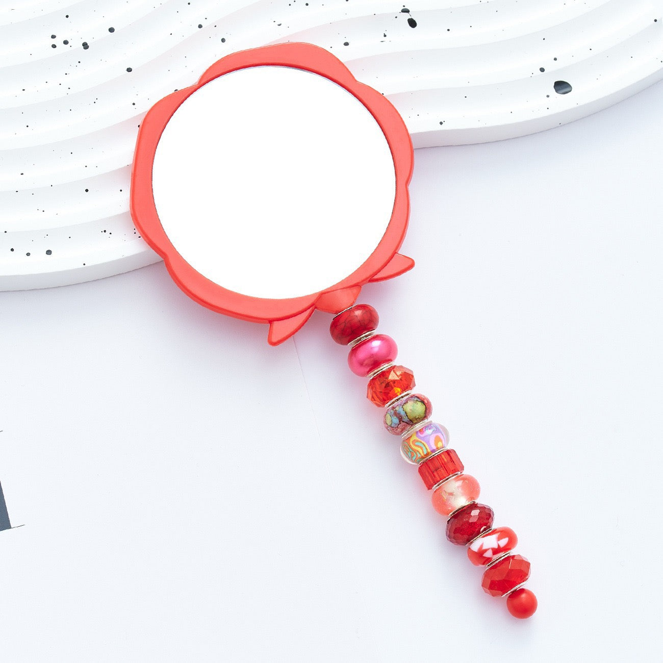 DIY Beadable Flower Shapes Beadable Mirror in Solid Color