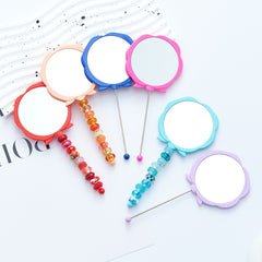 DIY Beadable Flower Shapes Beadable Mirror in Solid Color