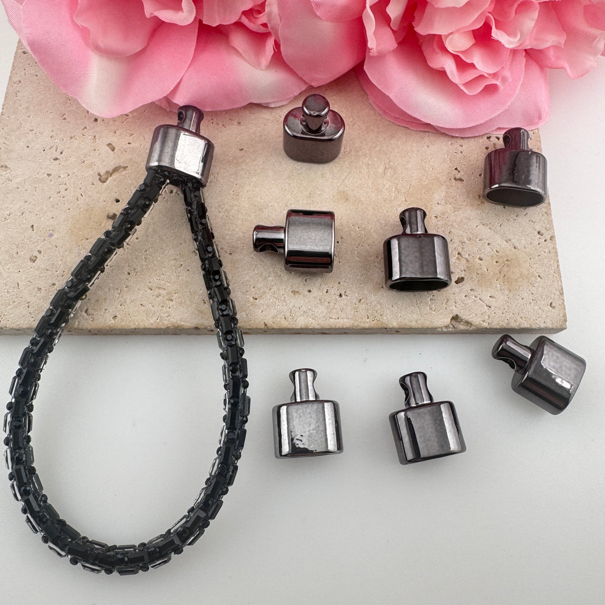 FS20673- Metal Cord End Caps Alloy Rope End Terminators for DIY Keychain Phone Strap Jewelry Making