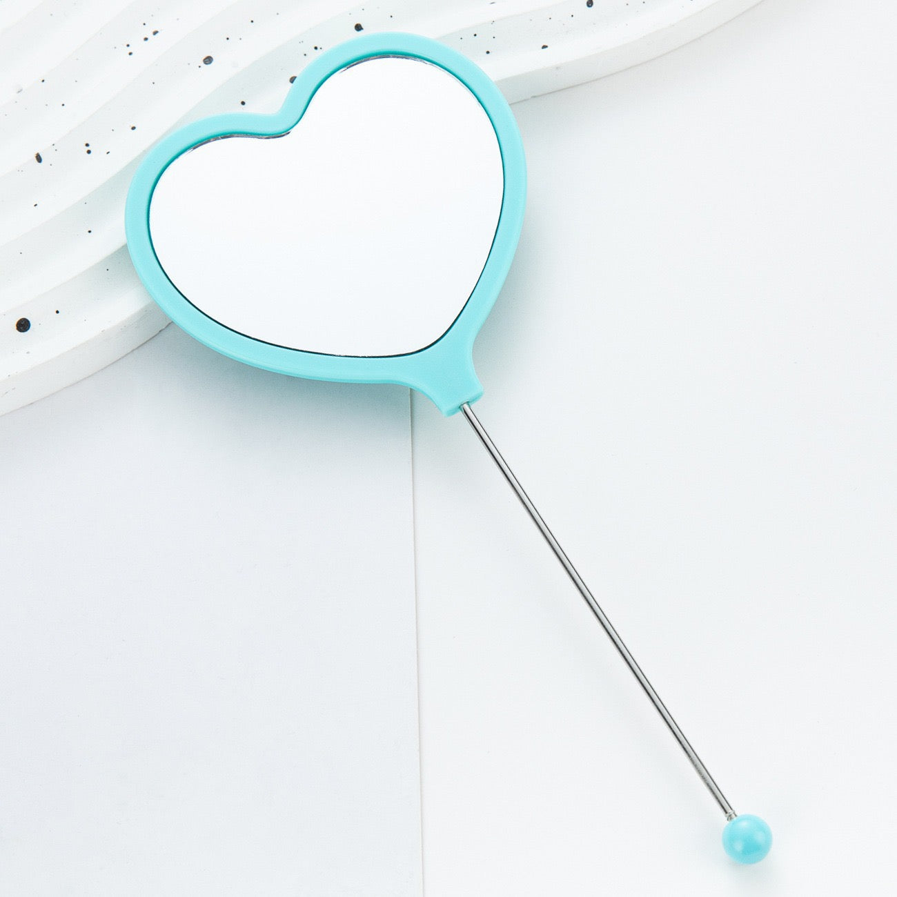 DIY Beadable Heart Shape Mirror in Solid Color
