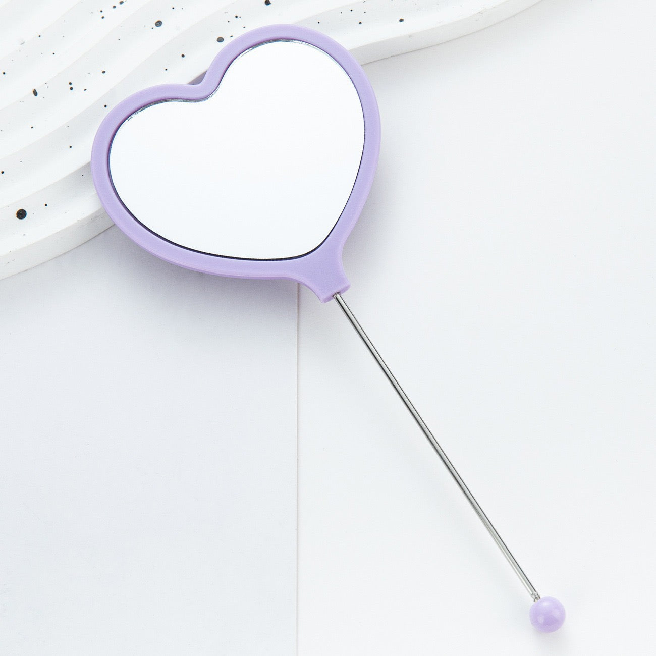DIY Beadable Heart Shape Mirror in Solid Color