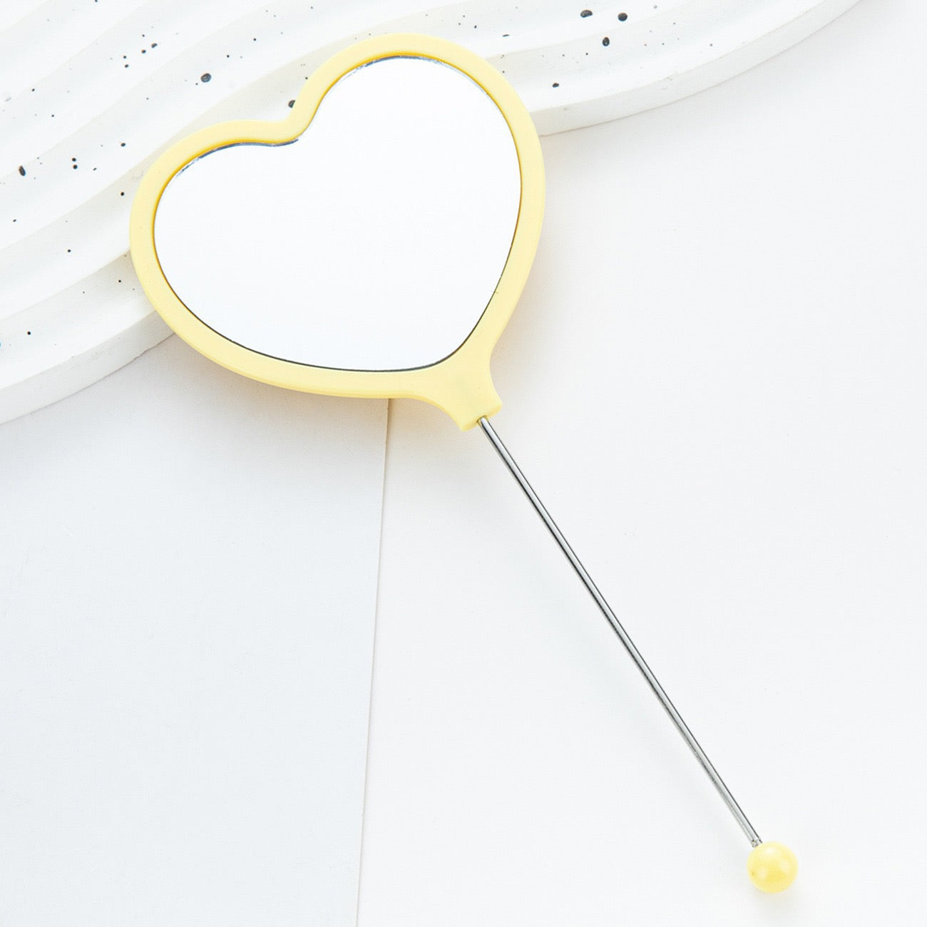 DIY Beadable Heart Shape Mirror in Solid Color