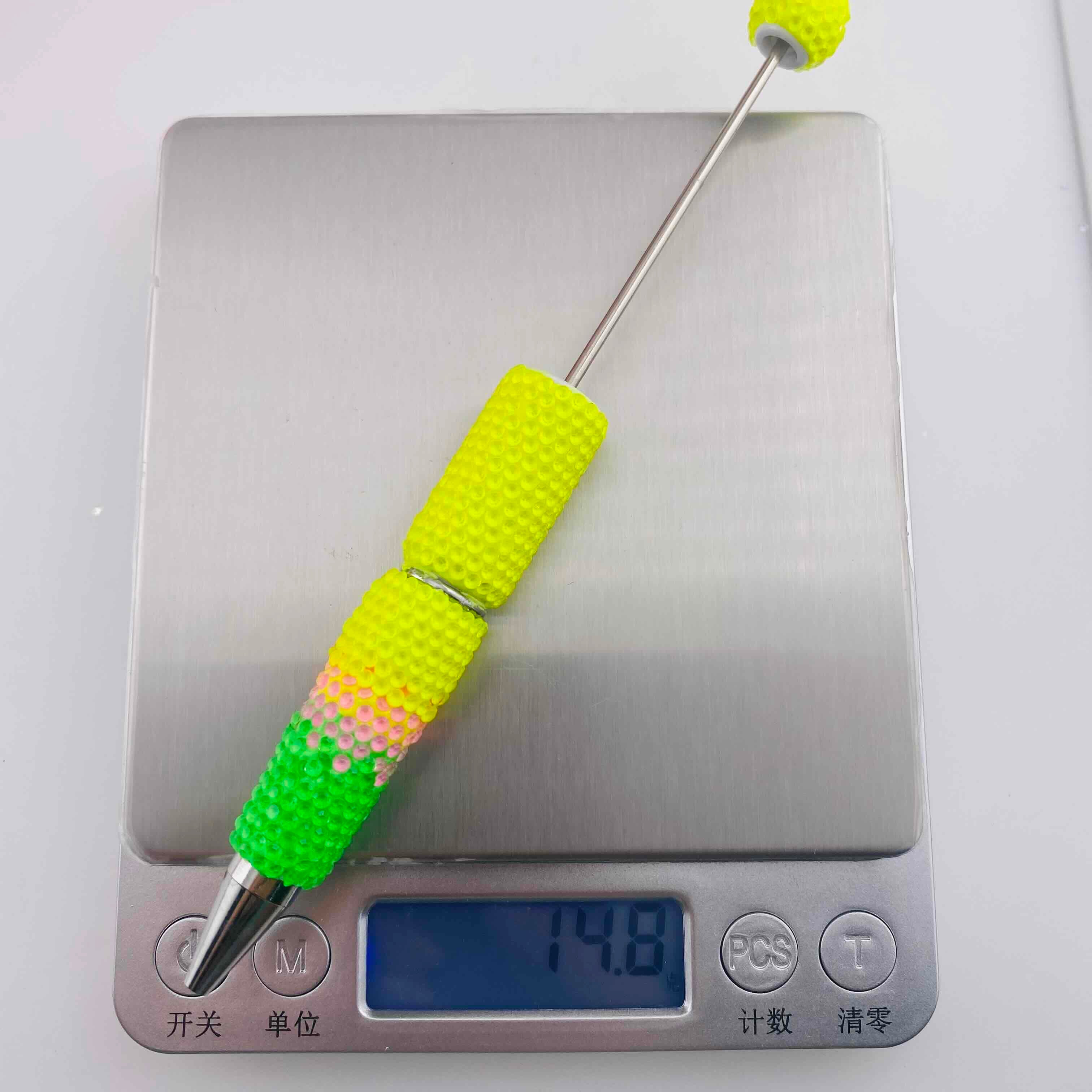 FS19806-Fluorescent Rhinestone Beaded Pens