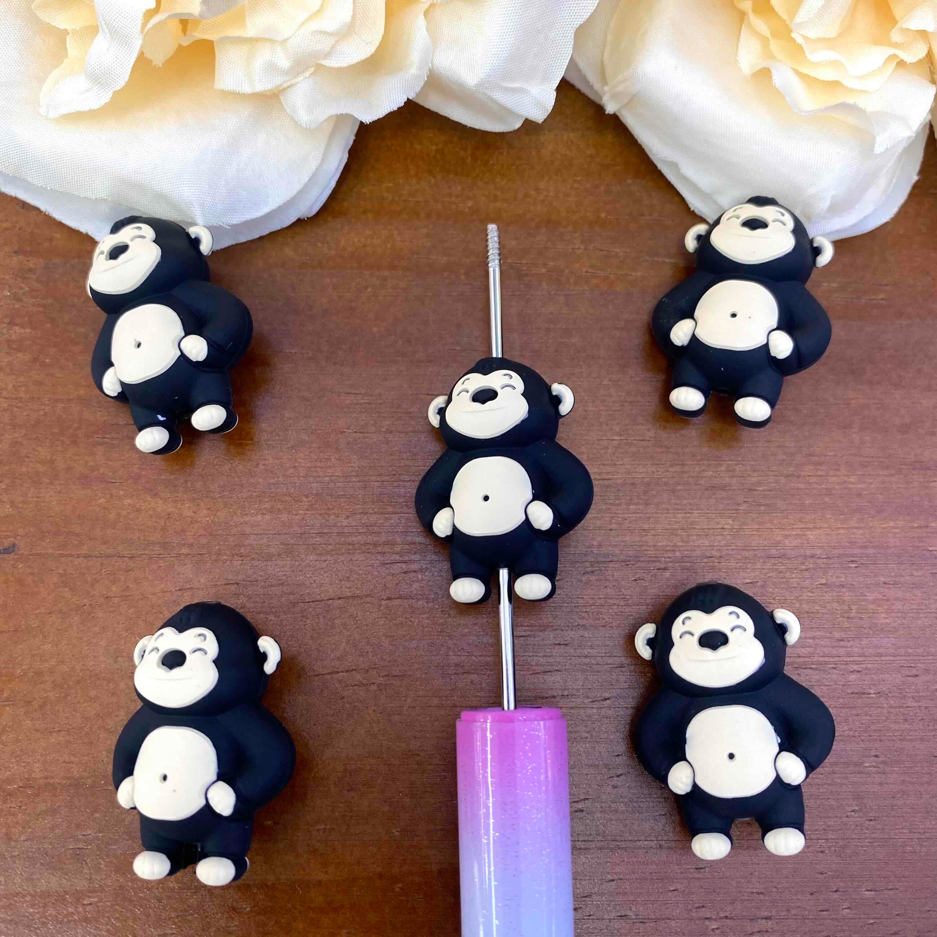 FS20539-3D Gorilla Silicone Focal Beads