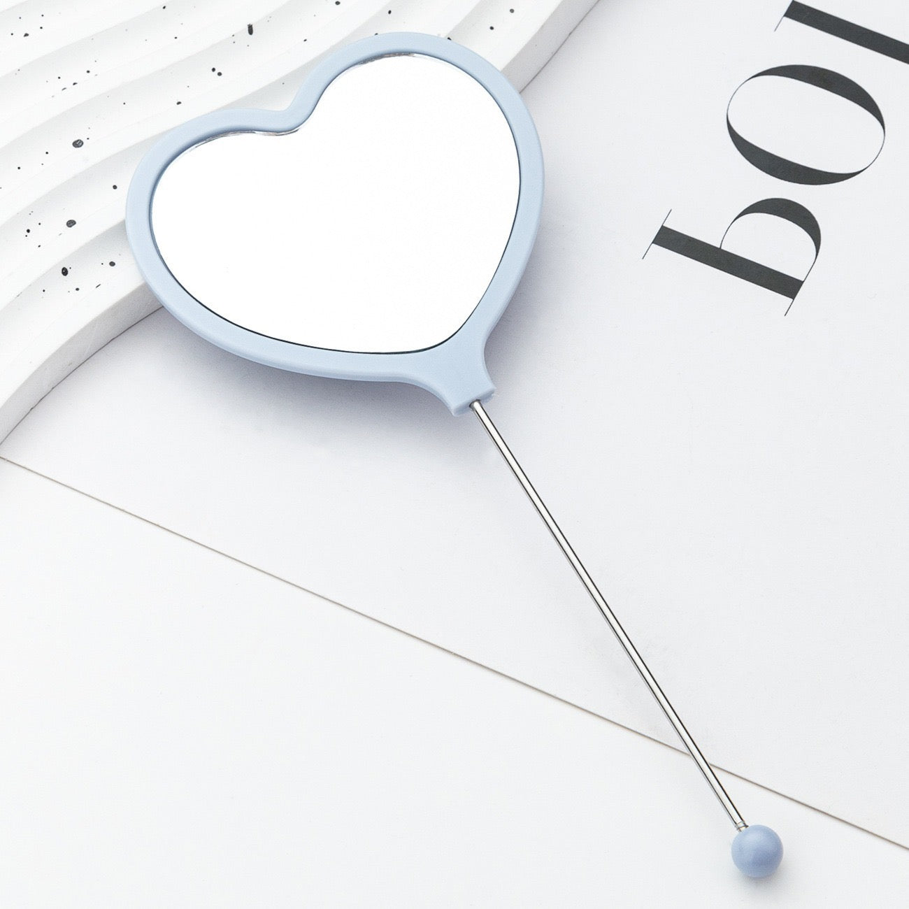 DIY Beadable Heart Shape Mirror in Solid Color