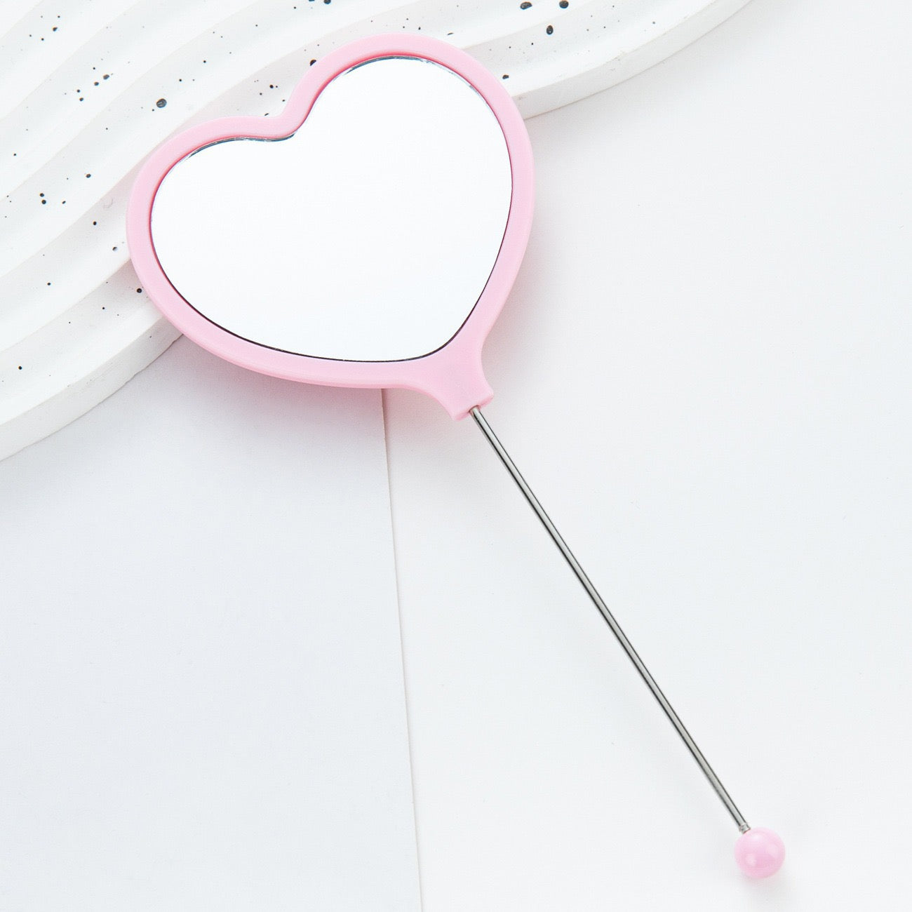 DIY Beadable Heart Shape Mirror in Solid Color