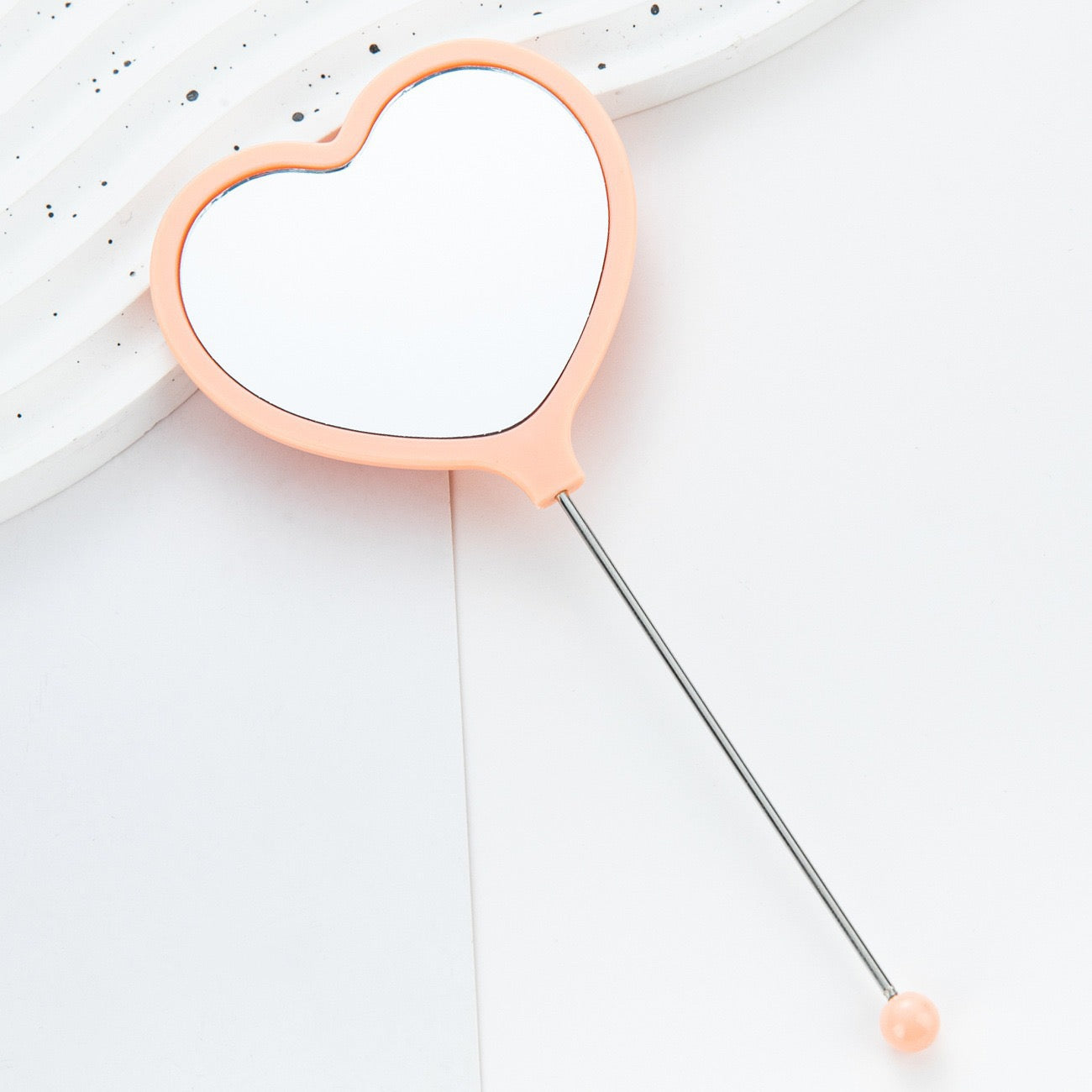 DIY Beadable Heart Shape Mirror in Solid Color