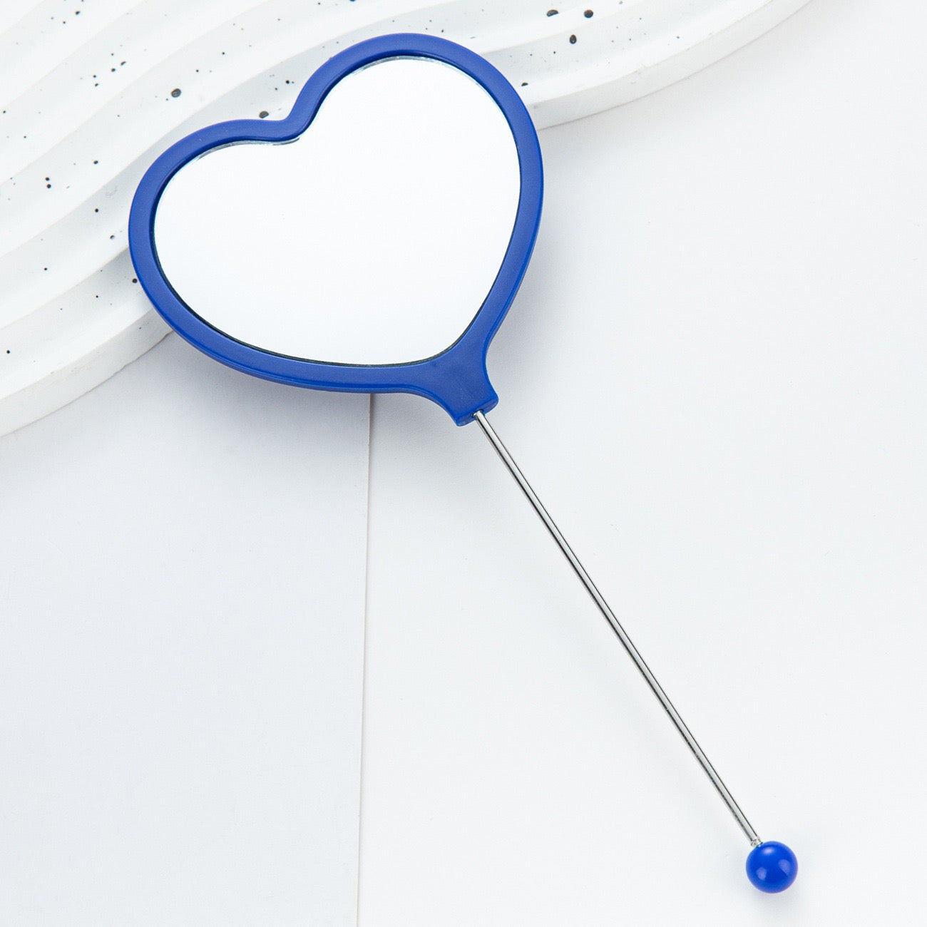 DIY Beadable Heart Shape Mirror in Solid Color