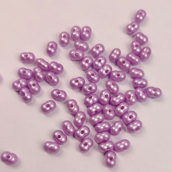 FS2380-5*8mm Solid Color Pearl Looking Peanut Acrylic Beads For Making Keychain