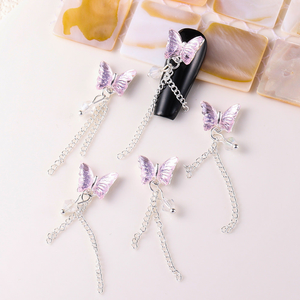 FS2732-1.2×4.2cm AB Color Butterfly Nail Charms For Making Fancy Beads Or Fancy Pen