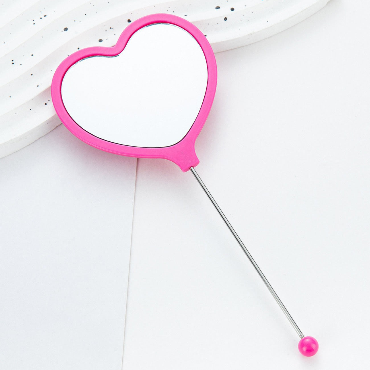 DIY Beadable Heart Shape Mirror in Solid Color