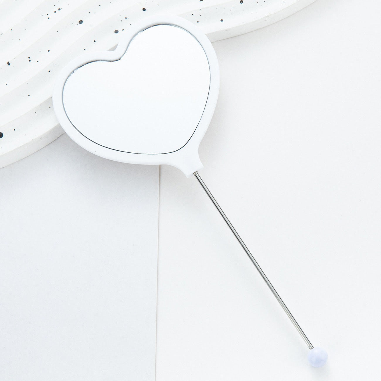 DIY Beadable Heart Shape Mirror in Solid Color