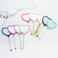DIY Beadable Heart Shape Mirror in Solid Color
