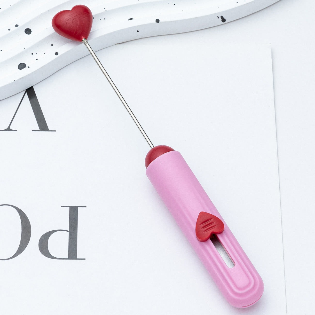 DIY Beadable Plastic Express Package Box Carton Opener Cutter Cleaver with Heart‑Shaped Slidern in Solid Color (Please Read Description)