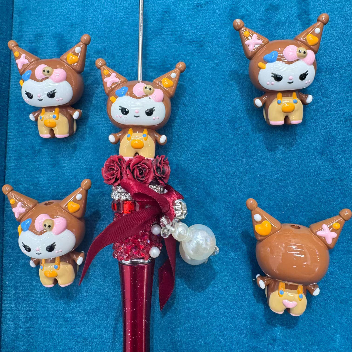 3D kuromi Acrylic Hand Painted Beads For Beadable Pens Keychain Jewelry Making
