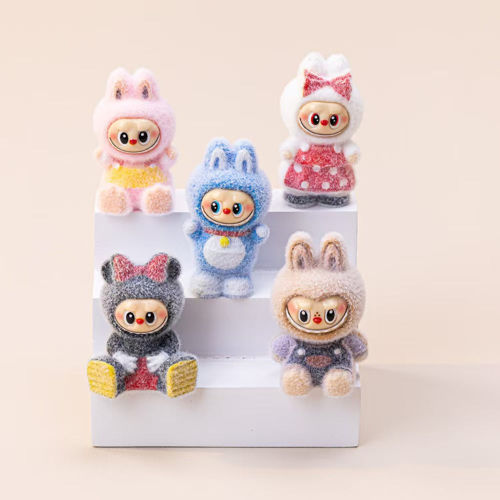 FS5484- Labubu Flocked Resin Beads With Through-Holes For DIY Projects Zoe's DIY Shop