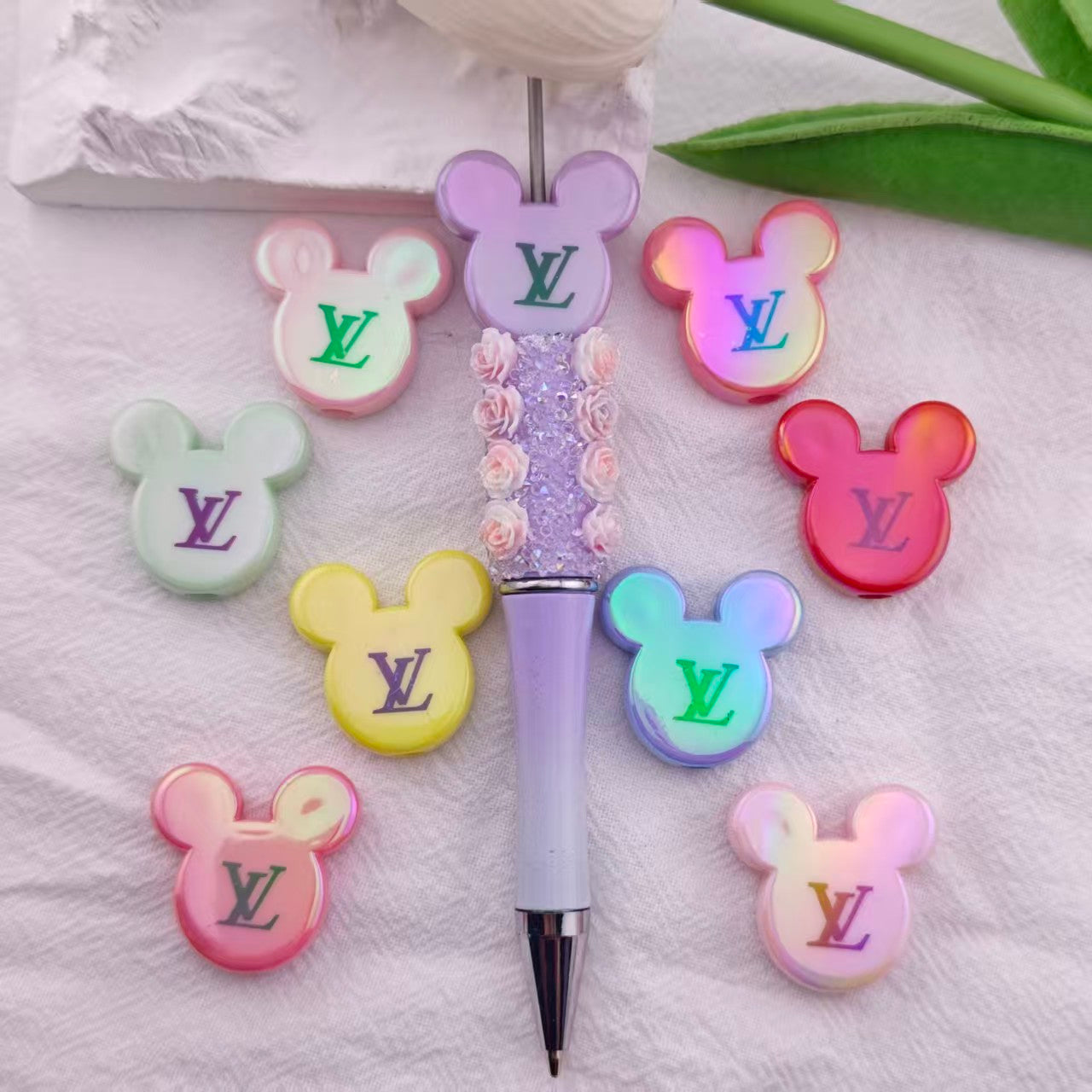 FS0101- LV Mickey Head Acrylic Beads Zoe's DIY Shop