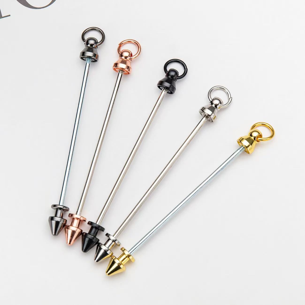 Bullet Head DIY Metal Beadable Bar for Keychains