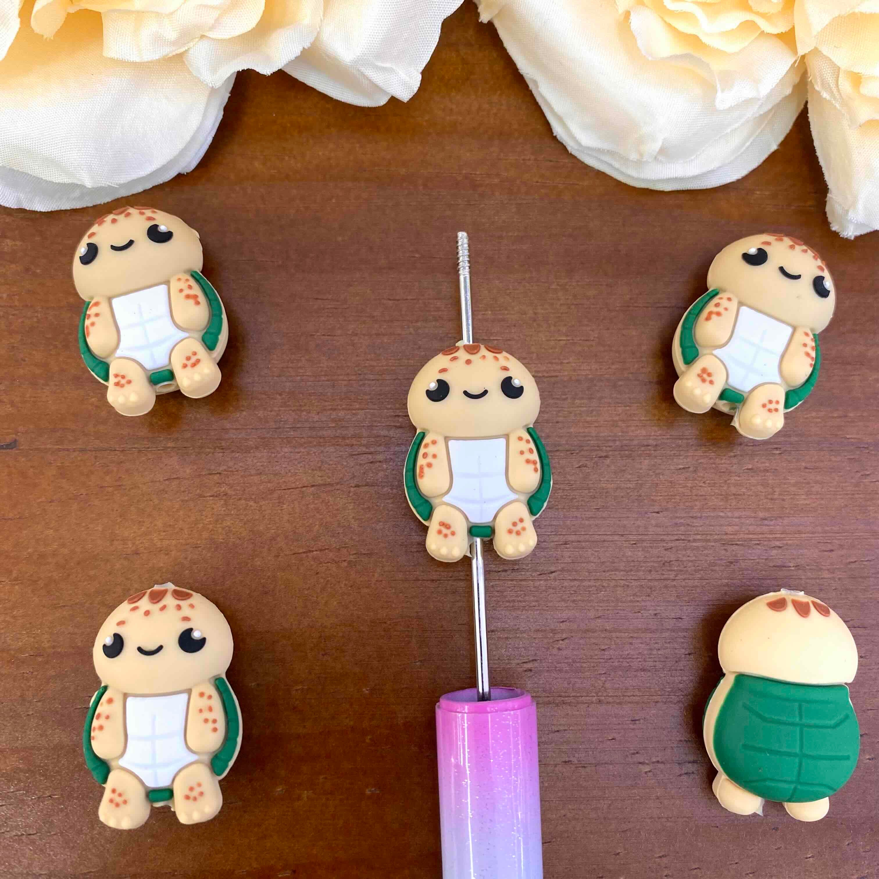 FS20573-3D Cartoon Turtle Silicone Focal Beads