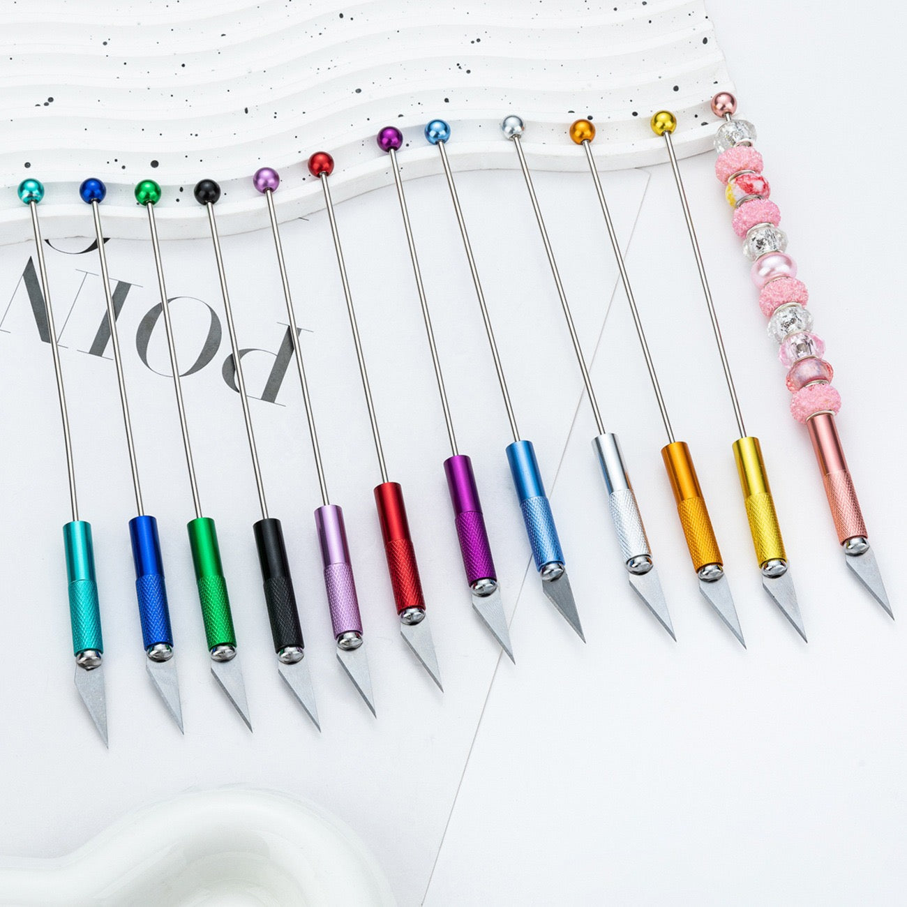 DIY Beadable Metal Multi-functional Engraving Cutting Tool in Solid Color