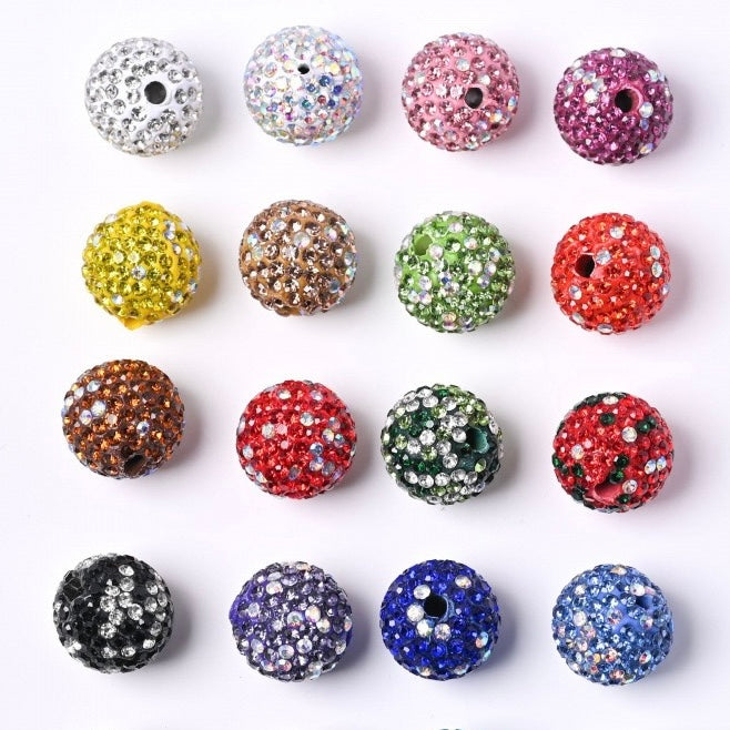 FS20234-16mm Rhinestone Clay Beads For Making Keychain Beadable Pens