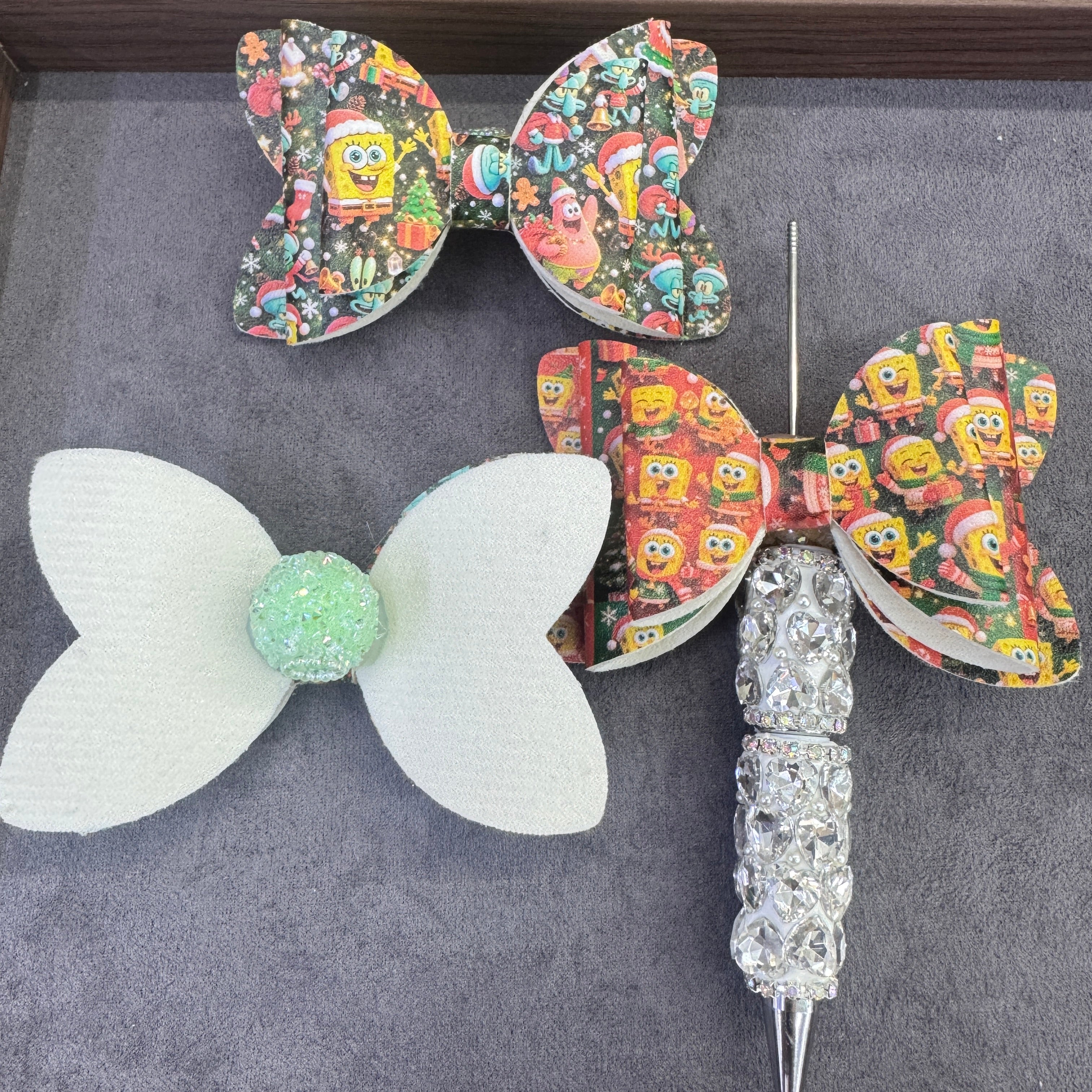Baby Sponge Character Christmas‑Printed Series Sugar Bow Beads