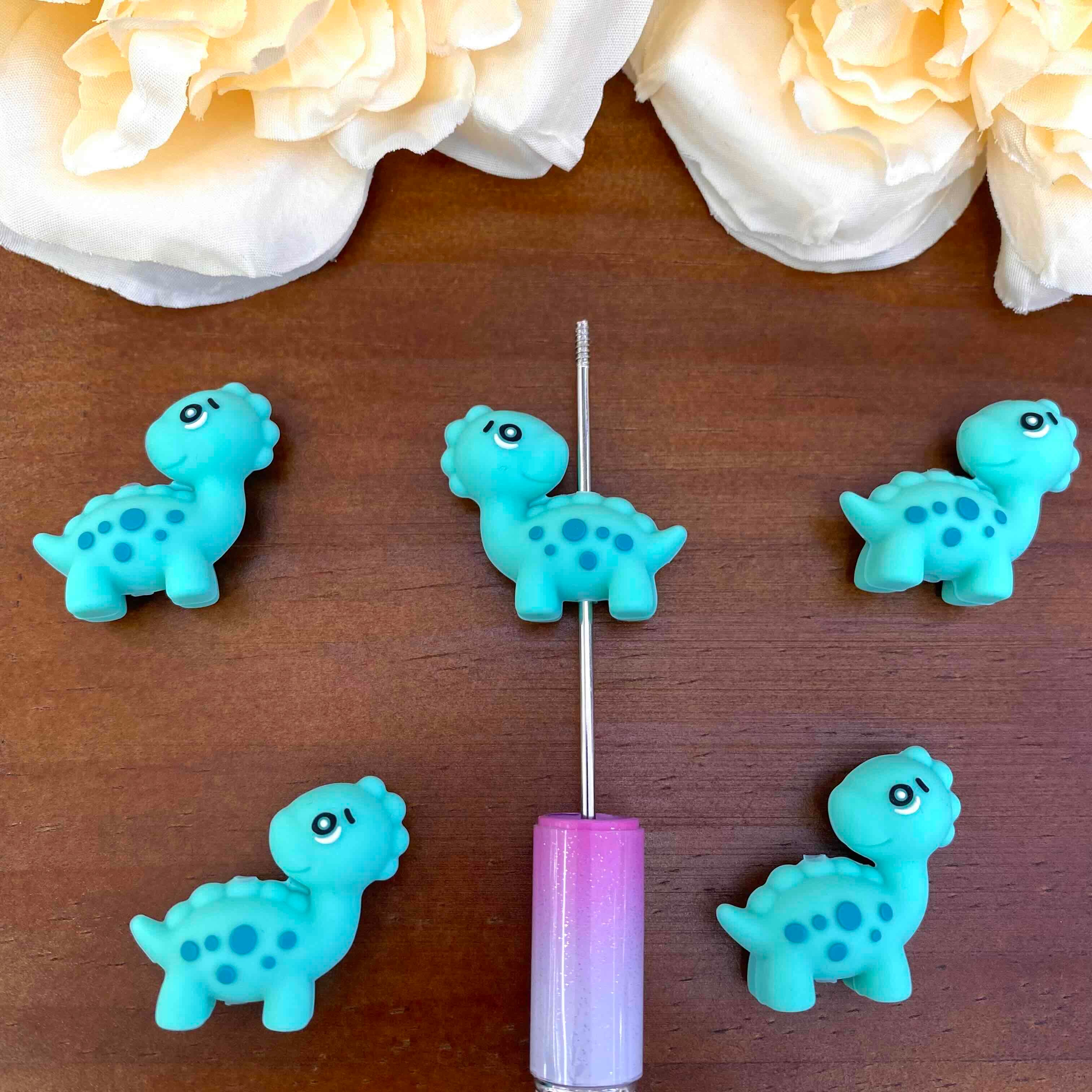 FS20560-3D Cute Dinosaur Silicone Focal Beads