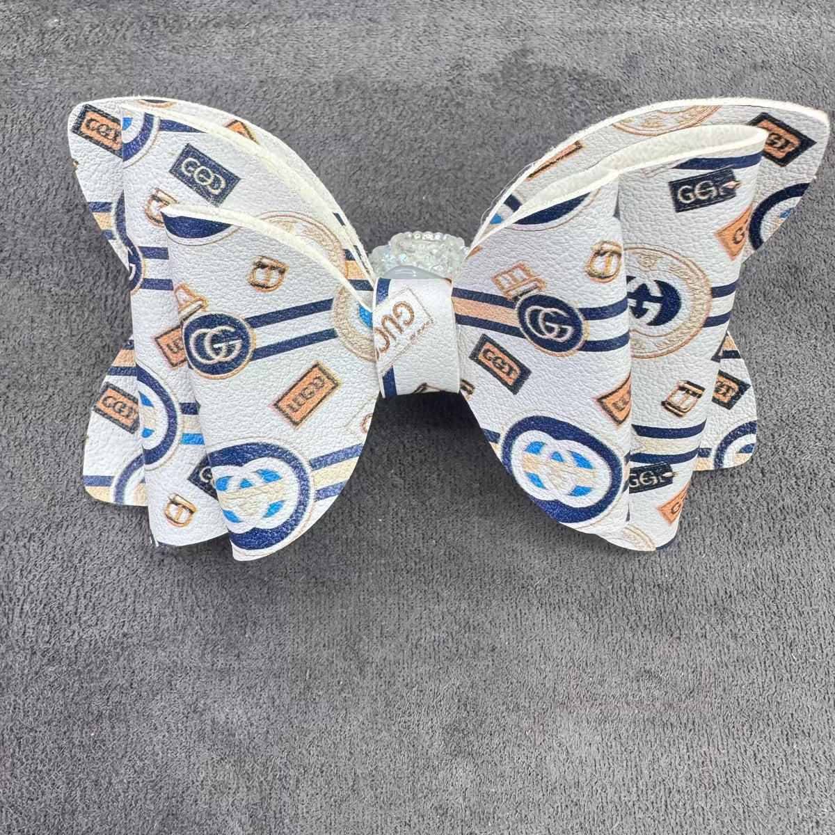 GG Printed Leather Bow  Sugar Beads For Jelwery Making