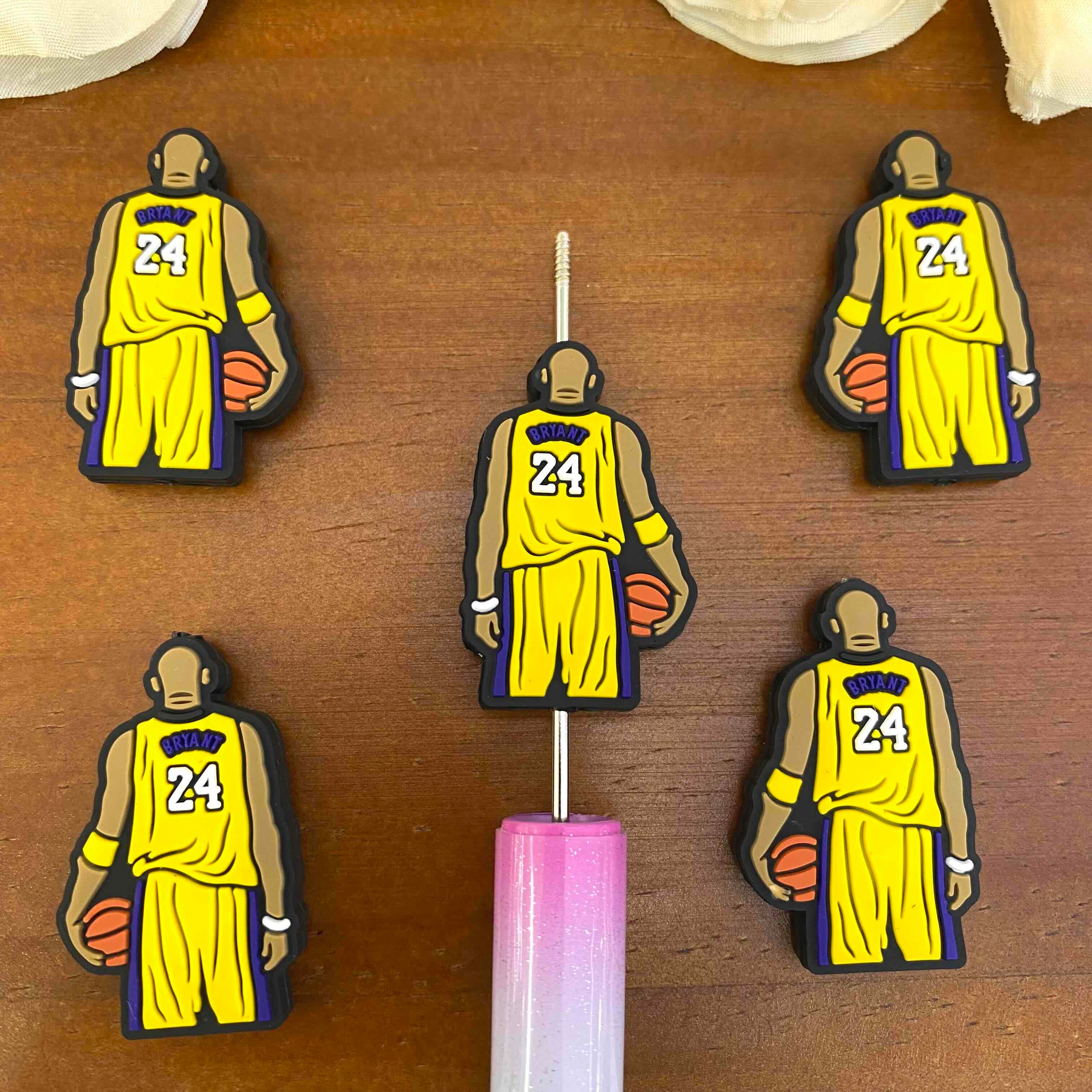 FS20570-Basketball Player Flat Silicone Focal Beads