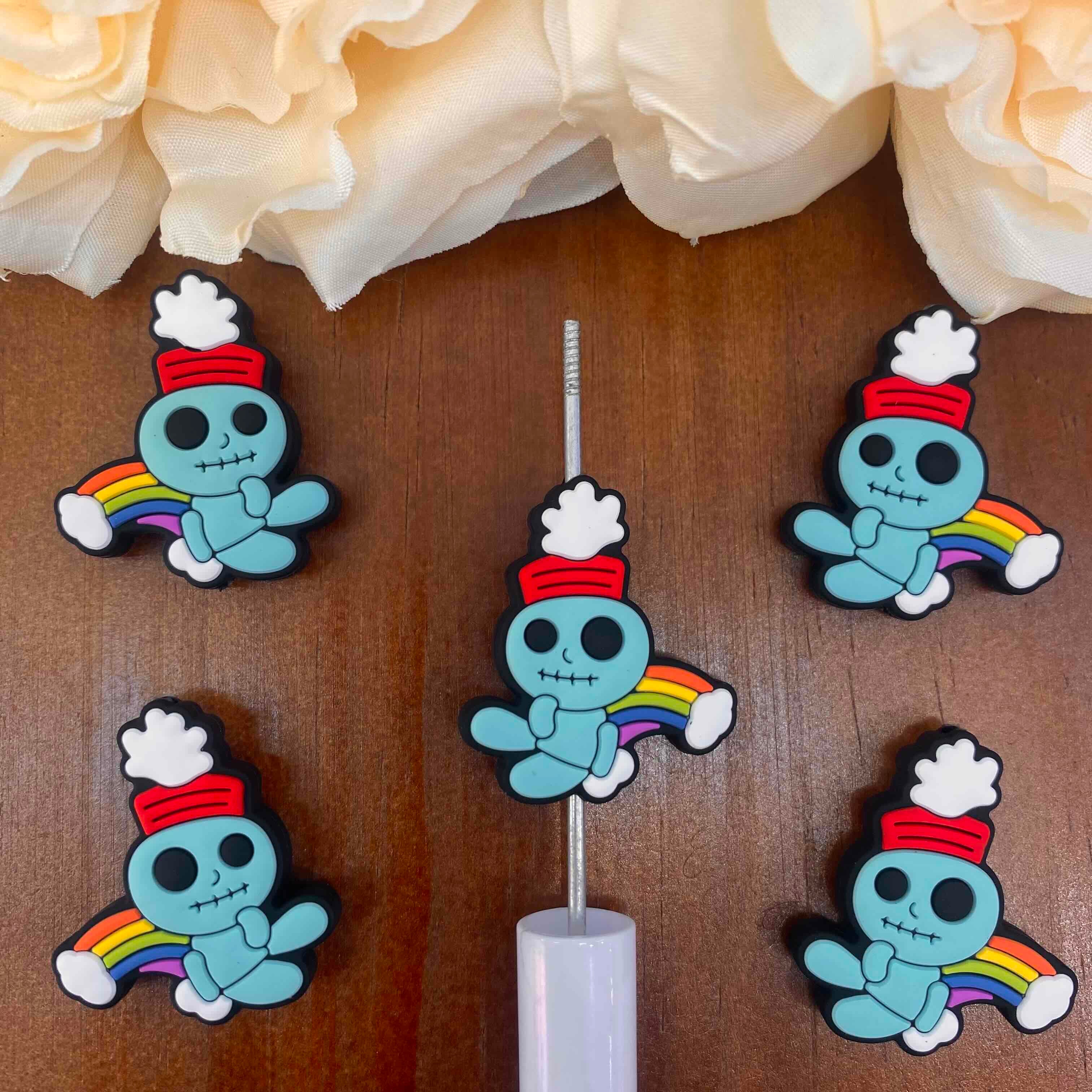 FS20441-Scrump Flat Silicone Focal Beads