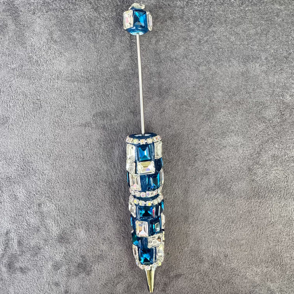Beadable Pens with Multifaceted Square Crystal, Various Colors