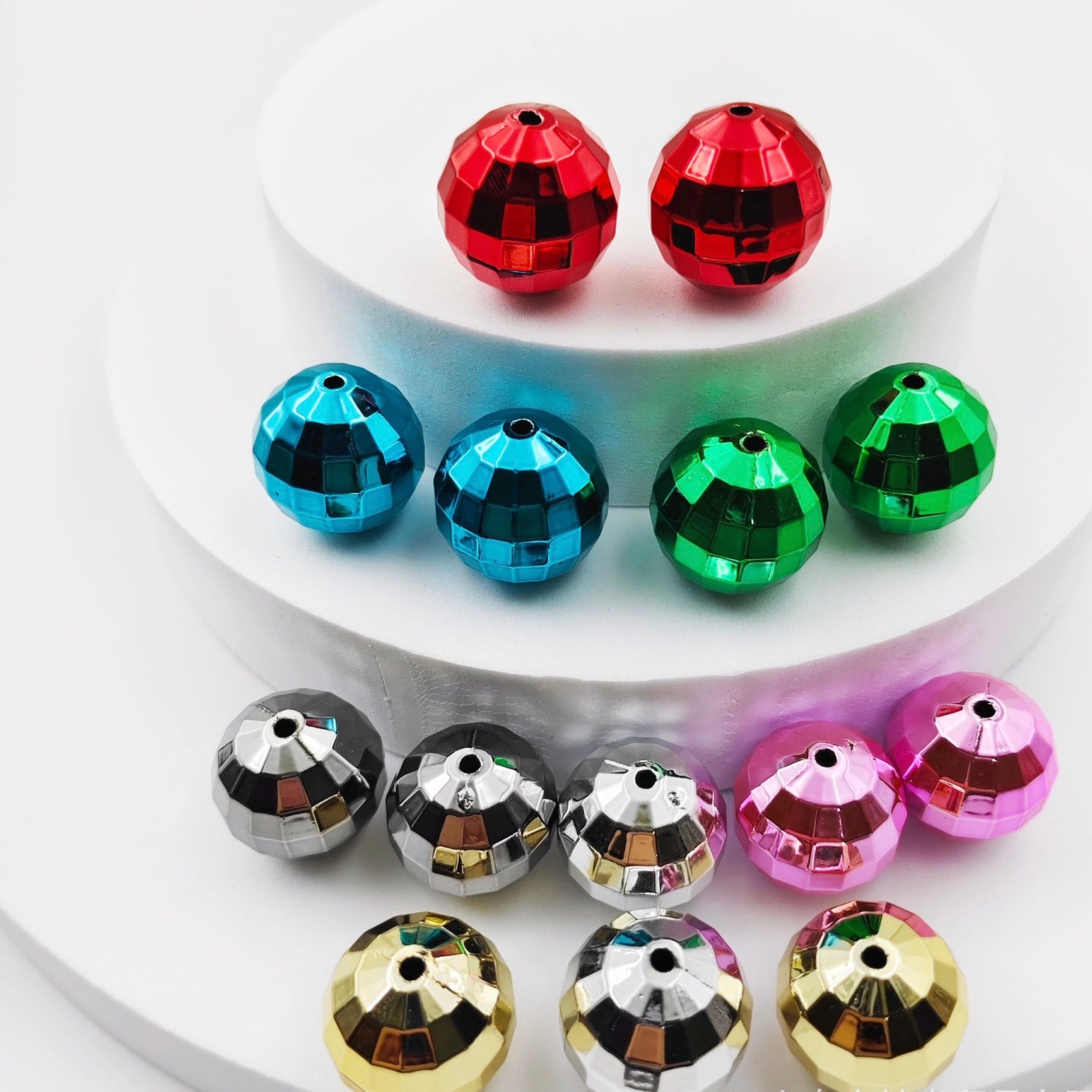 FS1937-20MM UV Shiny Metallic Disco Acrylic Beads Fit For Beadable Pens