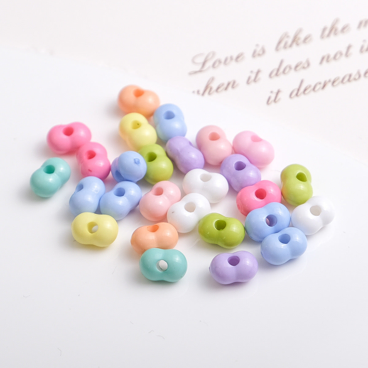 FS2379-5*8mm Solid Color Peanut Acrylic Beads For Making Keychain