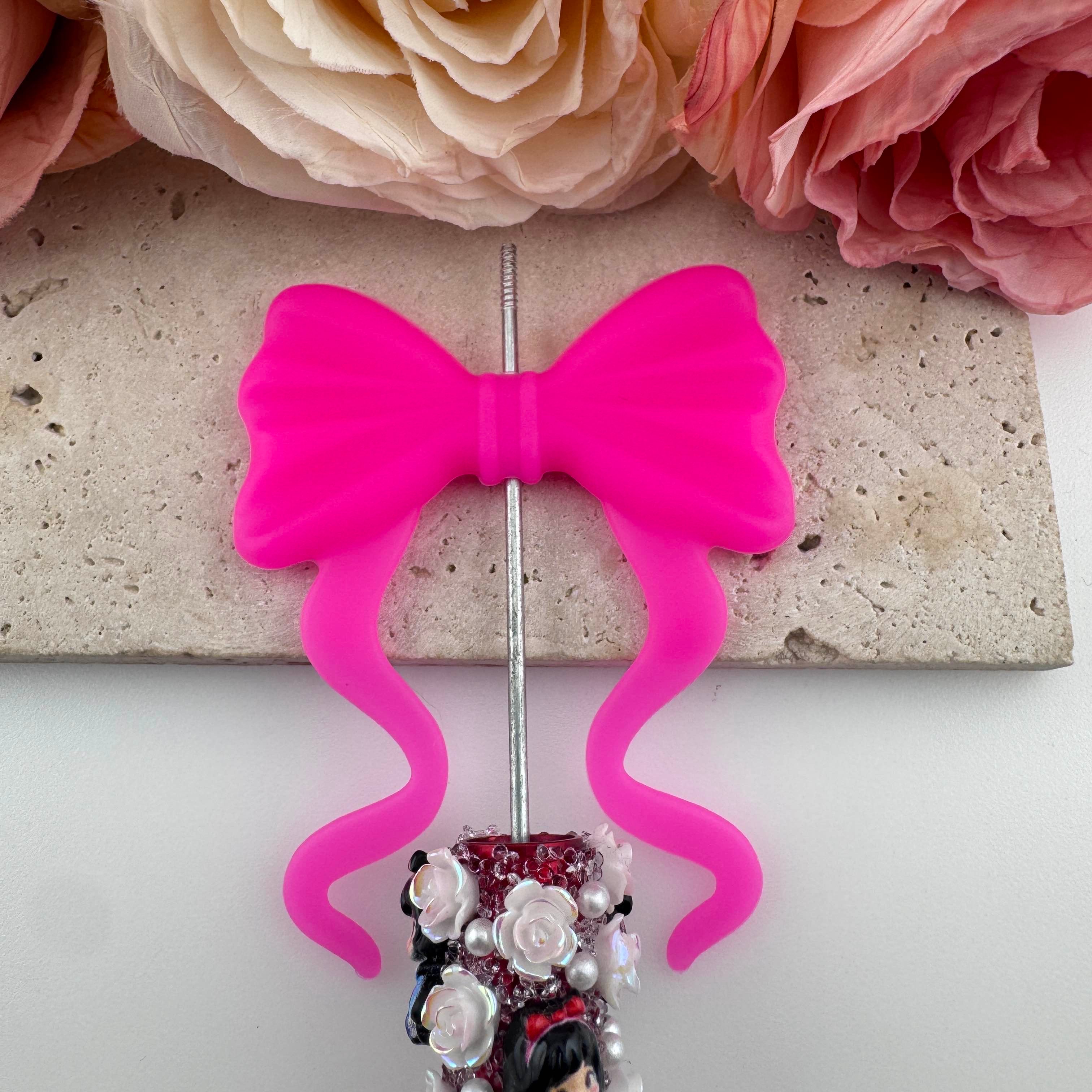 FS19388-About 60×70mm Silicone Bow Beads