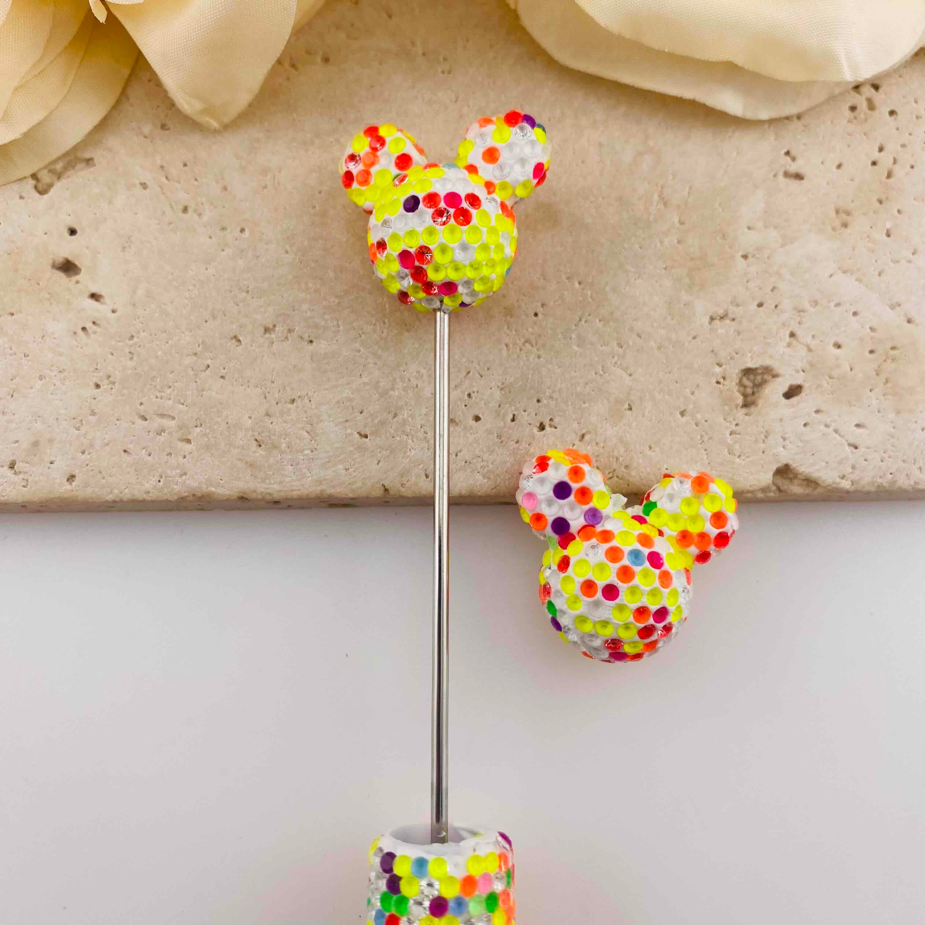 FS20073-About 22*25mm Rhinestone Mickey Head Clay Beads